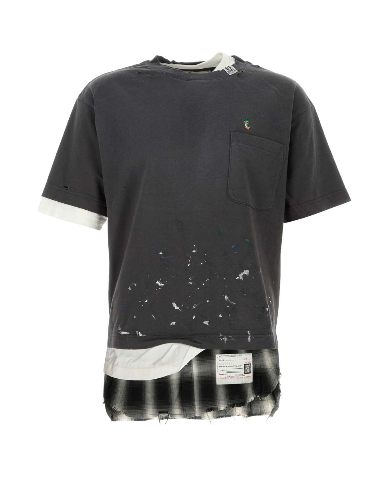 Mihara Yasuhiro Dark Grey Cotton Layered T-shirt - BLACK