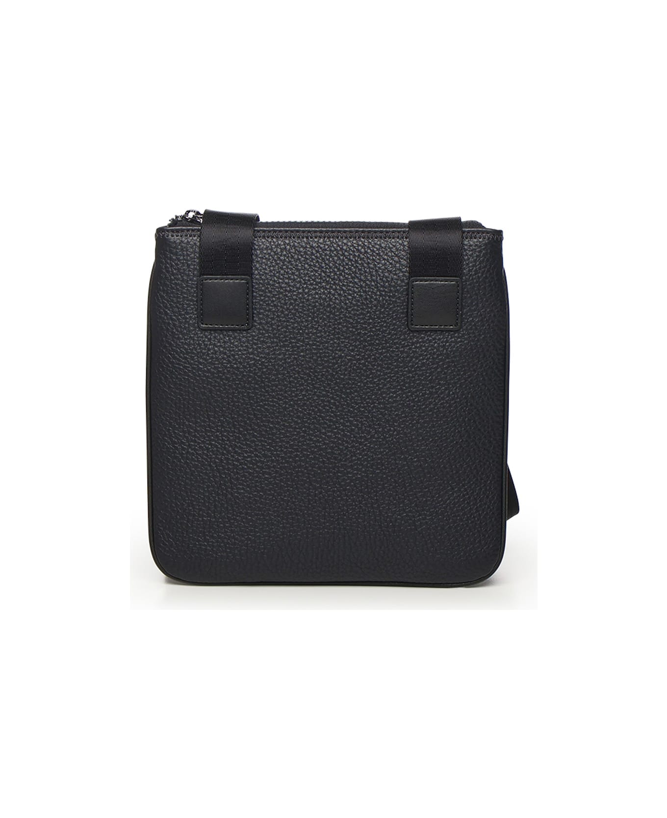 Armani Exchange Black Flat Shoulder Bag In Imitation Leather - Deep navy