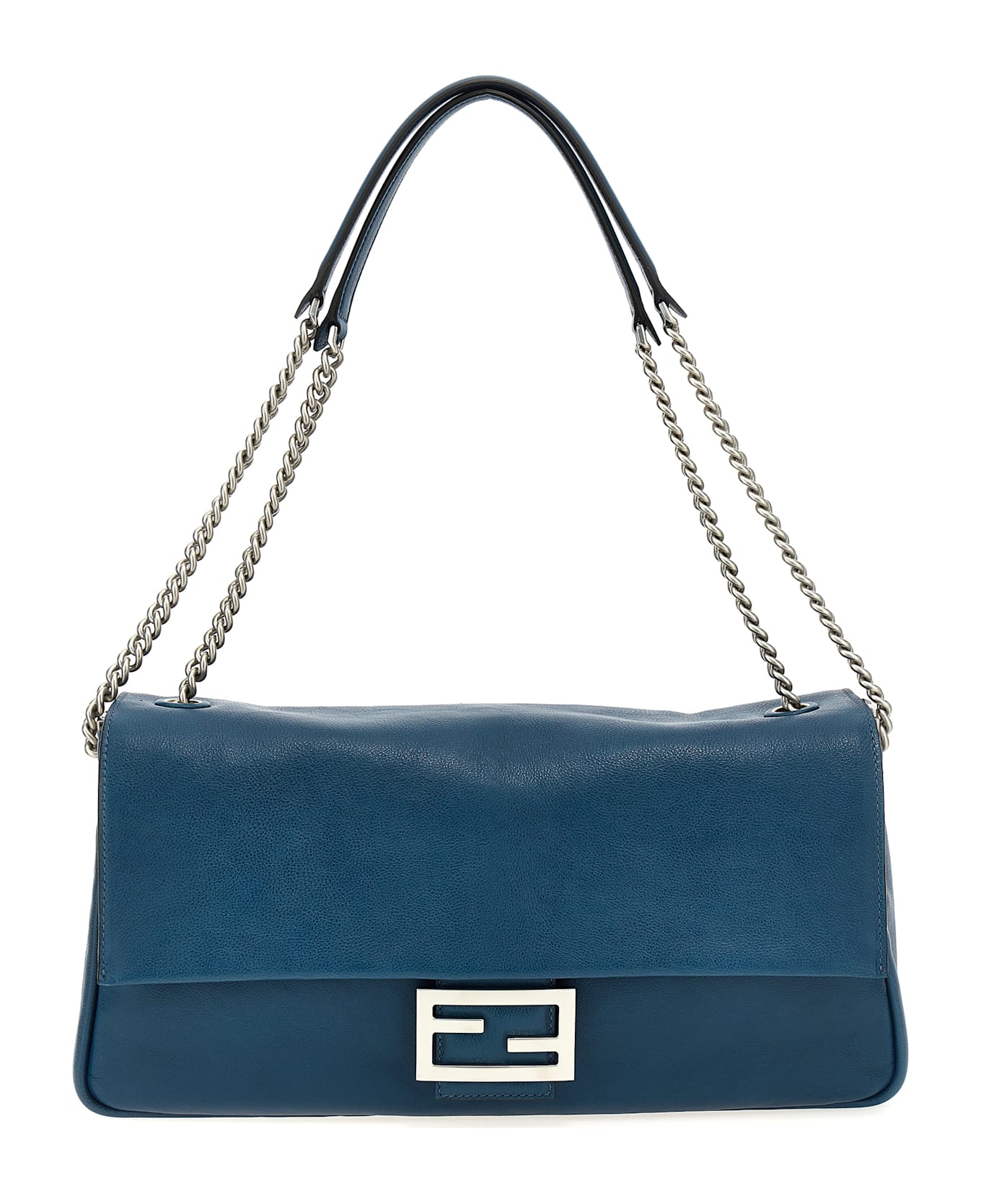 Fendi 'baguette Chain Large' Shoulder Bag - Blue