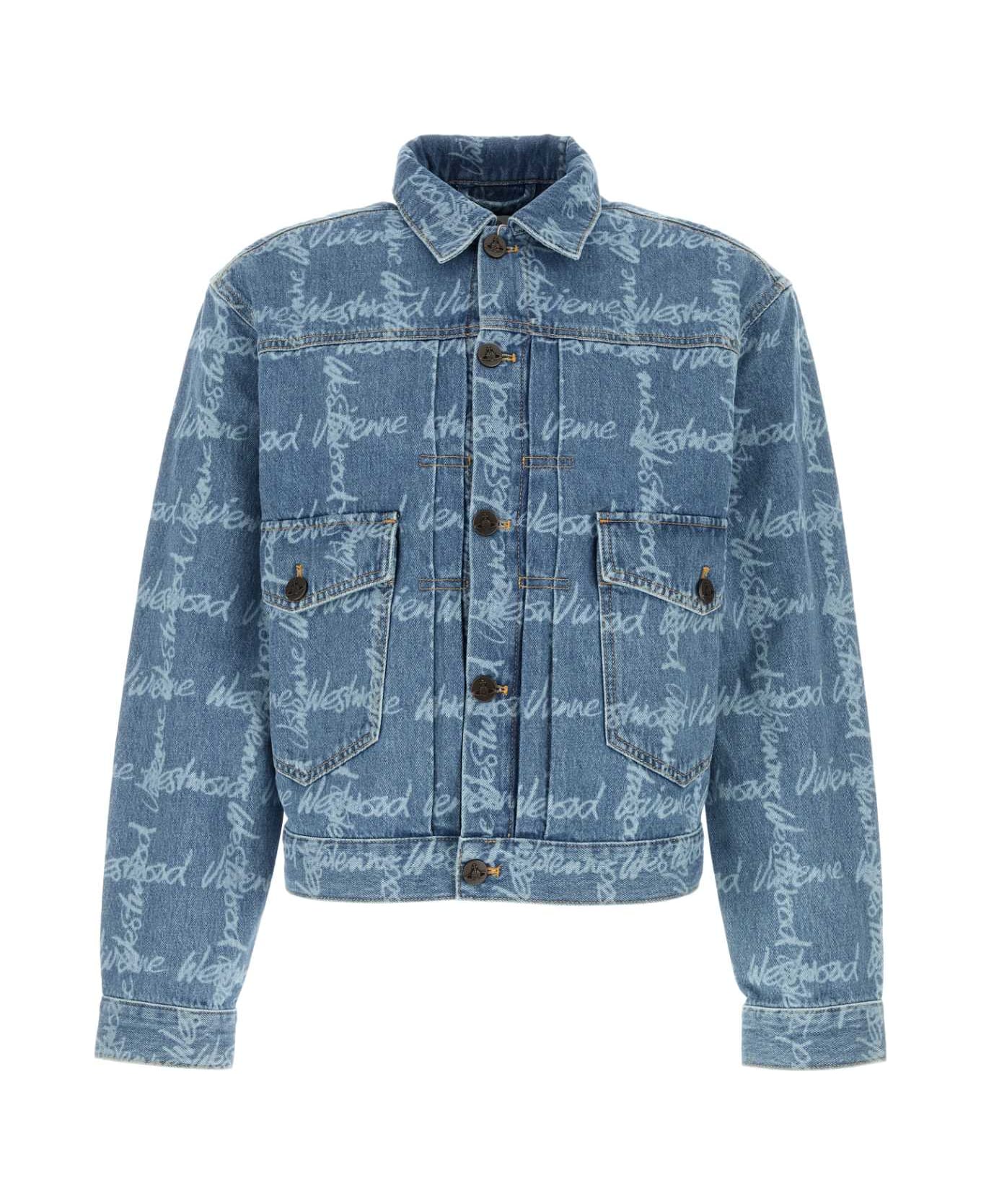 Vivienne Westwood Denim Marlene Jacket - VWGRIDBLUE