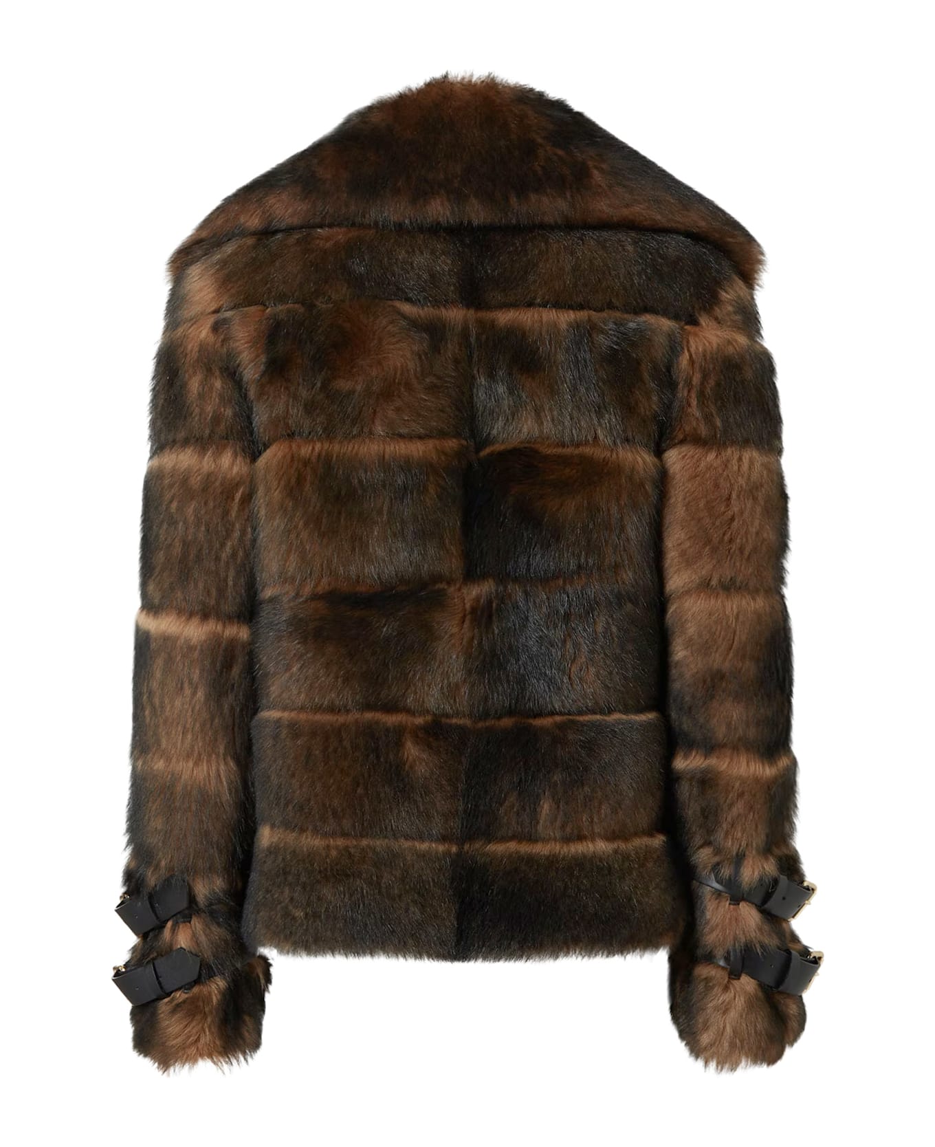 Fendi Brown Backed Sheepskin And Nappa Jacket - Ocra