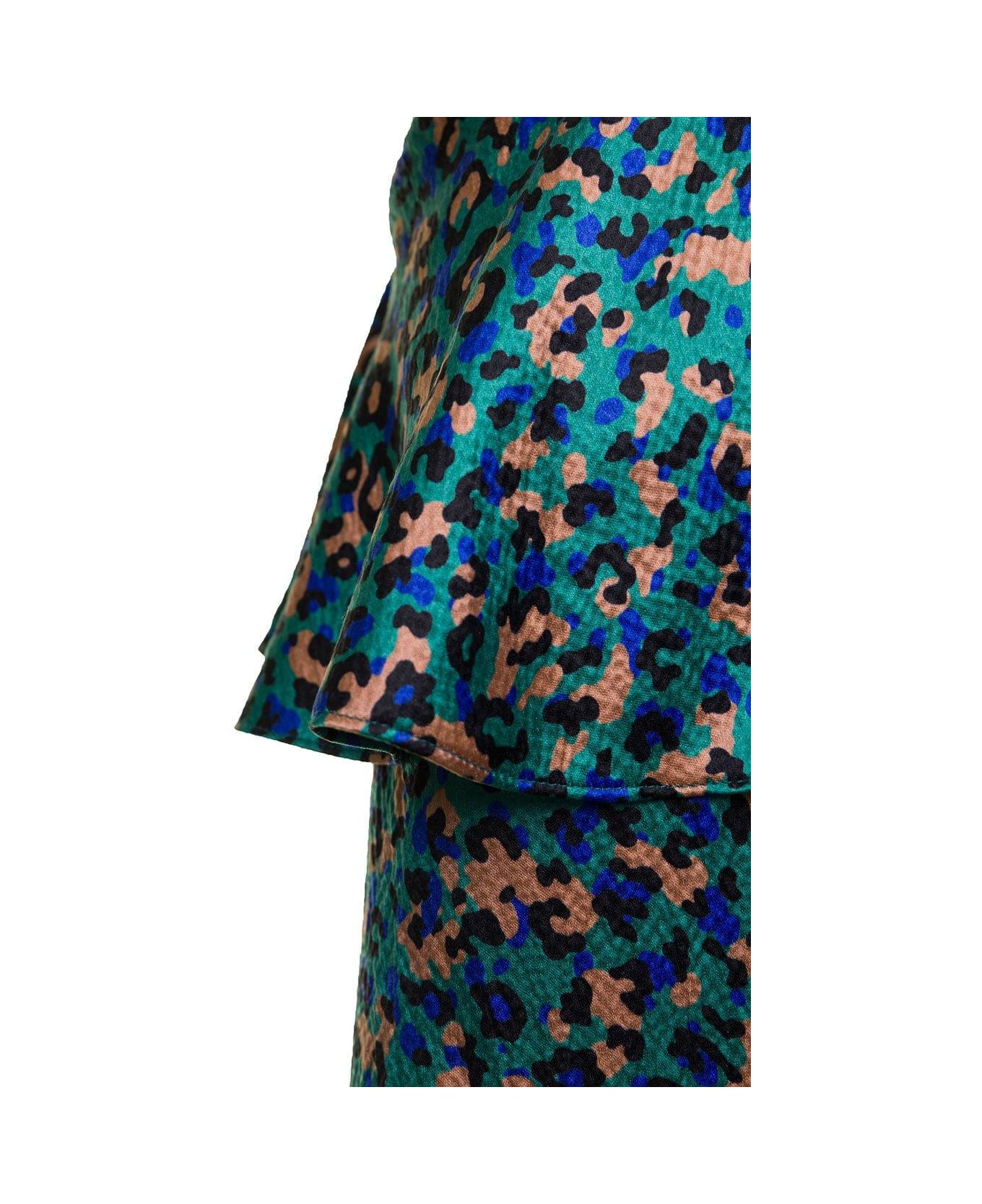Saint Laurent One-shoulder Ruffled Mini Dress - MultiColour