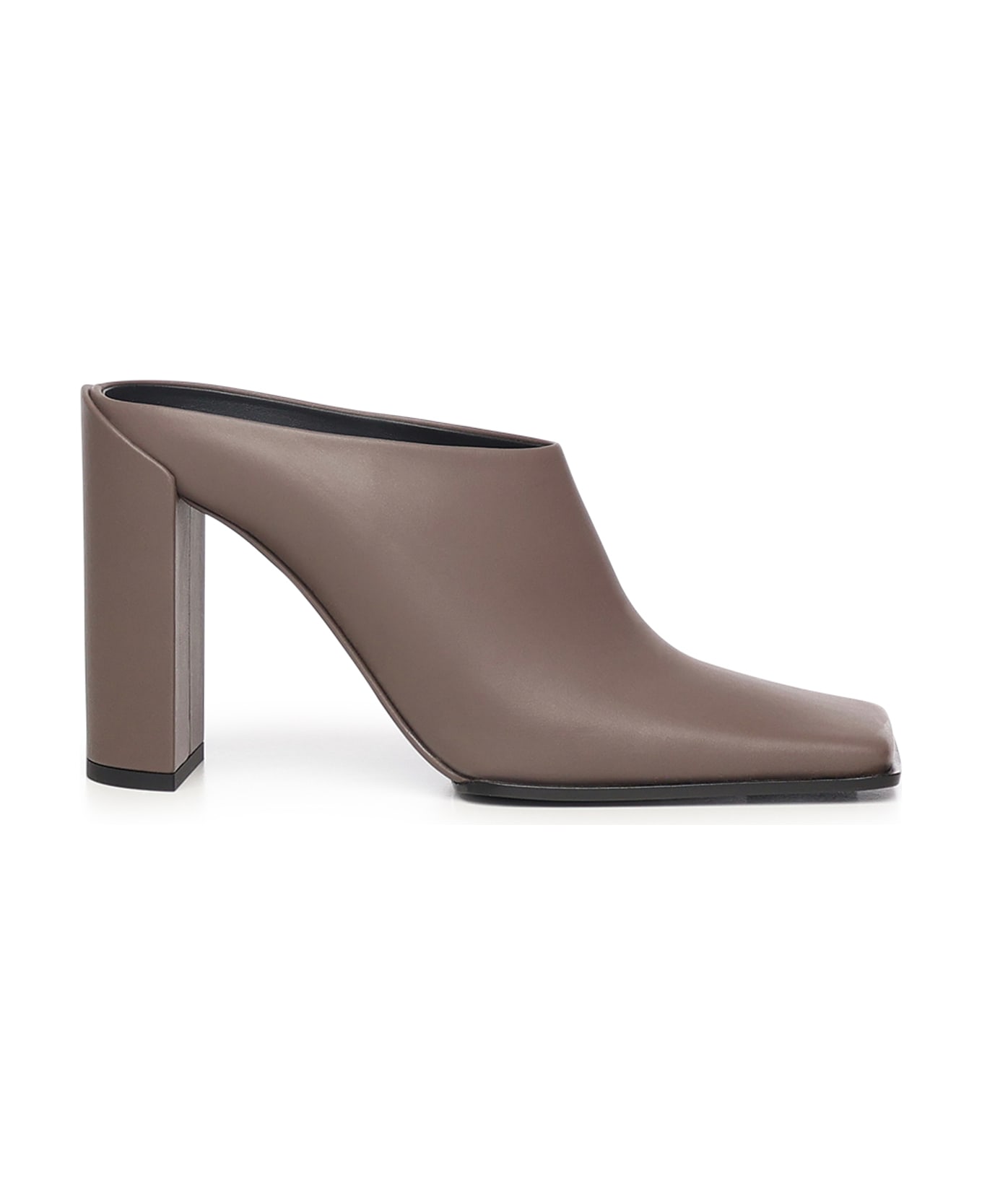 Alaia Square Mule In Calfskin - Tourterelle