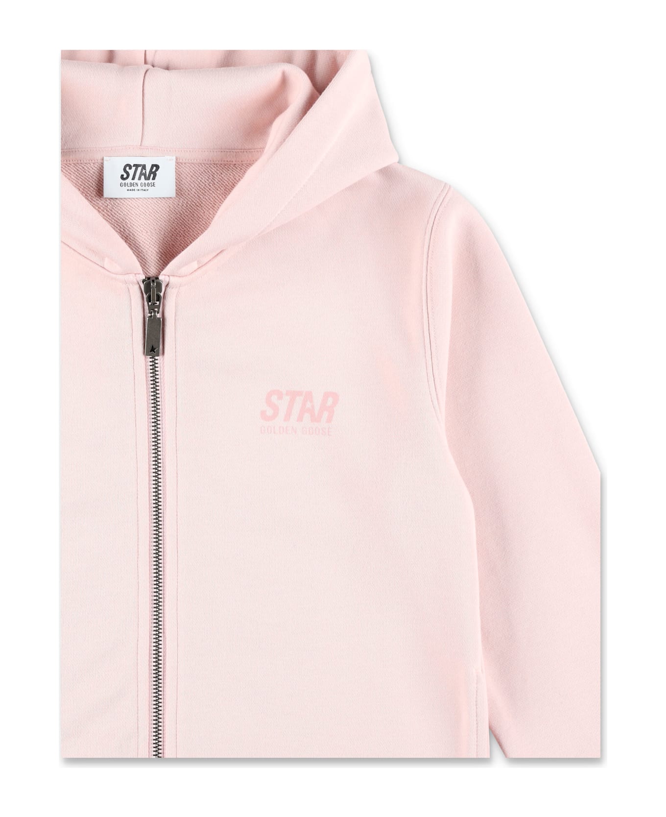 Golden Goose Kid - Logo Zip-up Hoodie - SEPIA ROSE