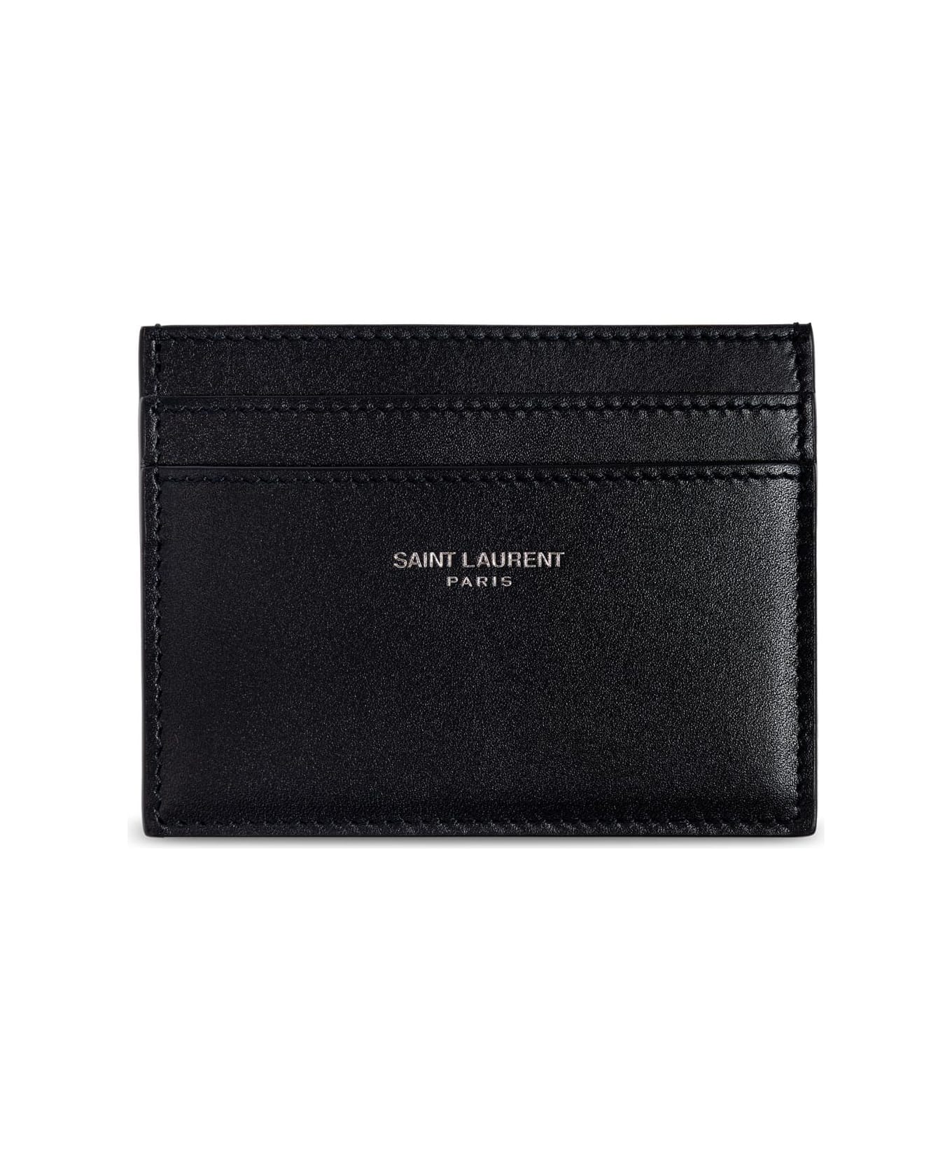 Saint Laurent Leather Card Holder - Black