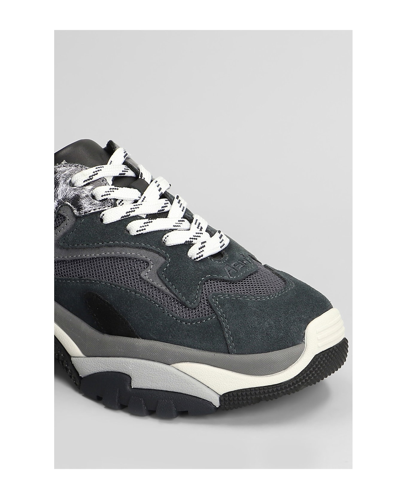 Ash Addict Sneakers In Grey Suede And Fabric - grey