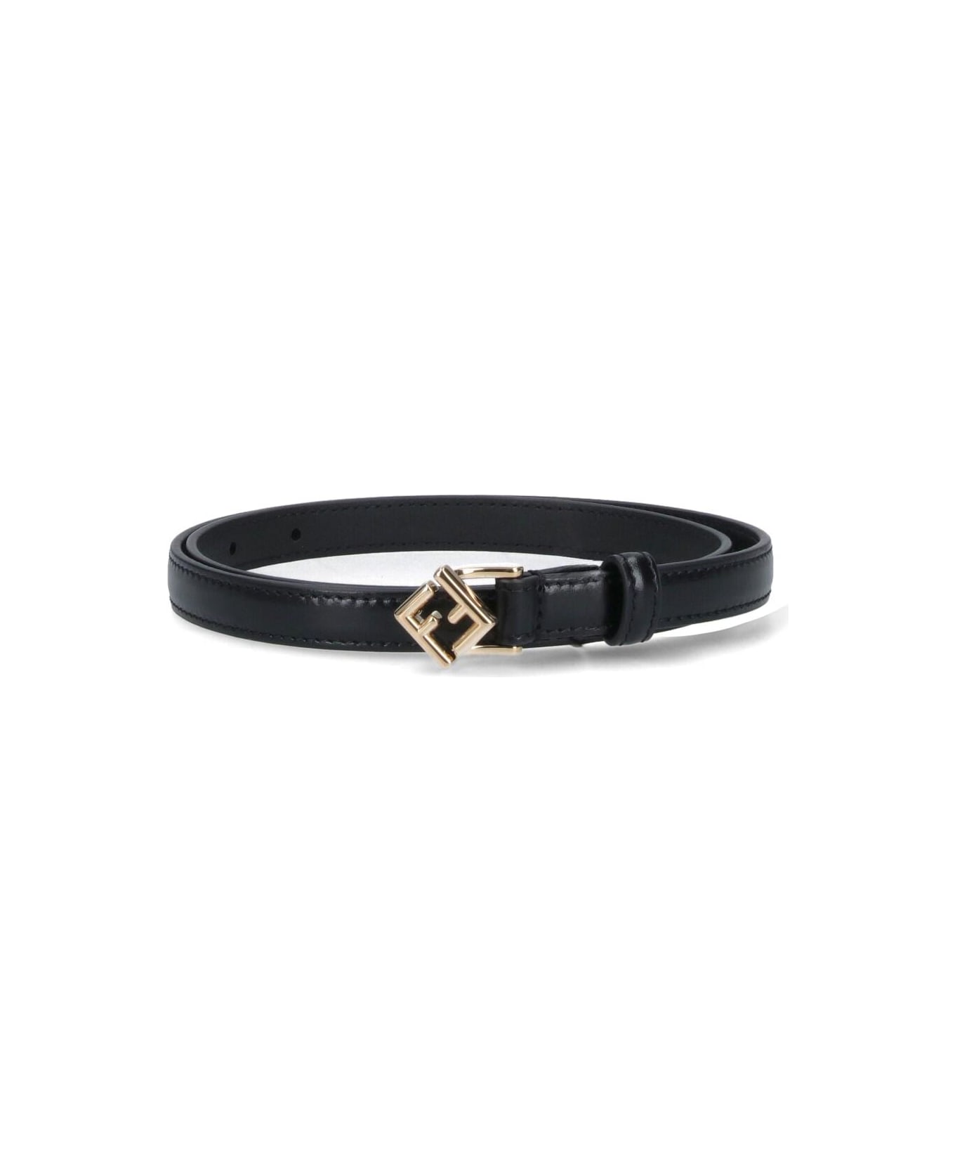 Fendi Thin Belt 'ff Diamonds' - Black