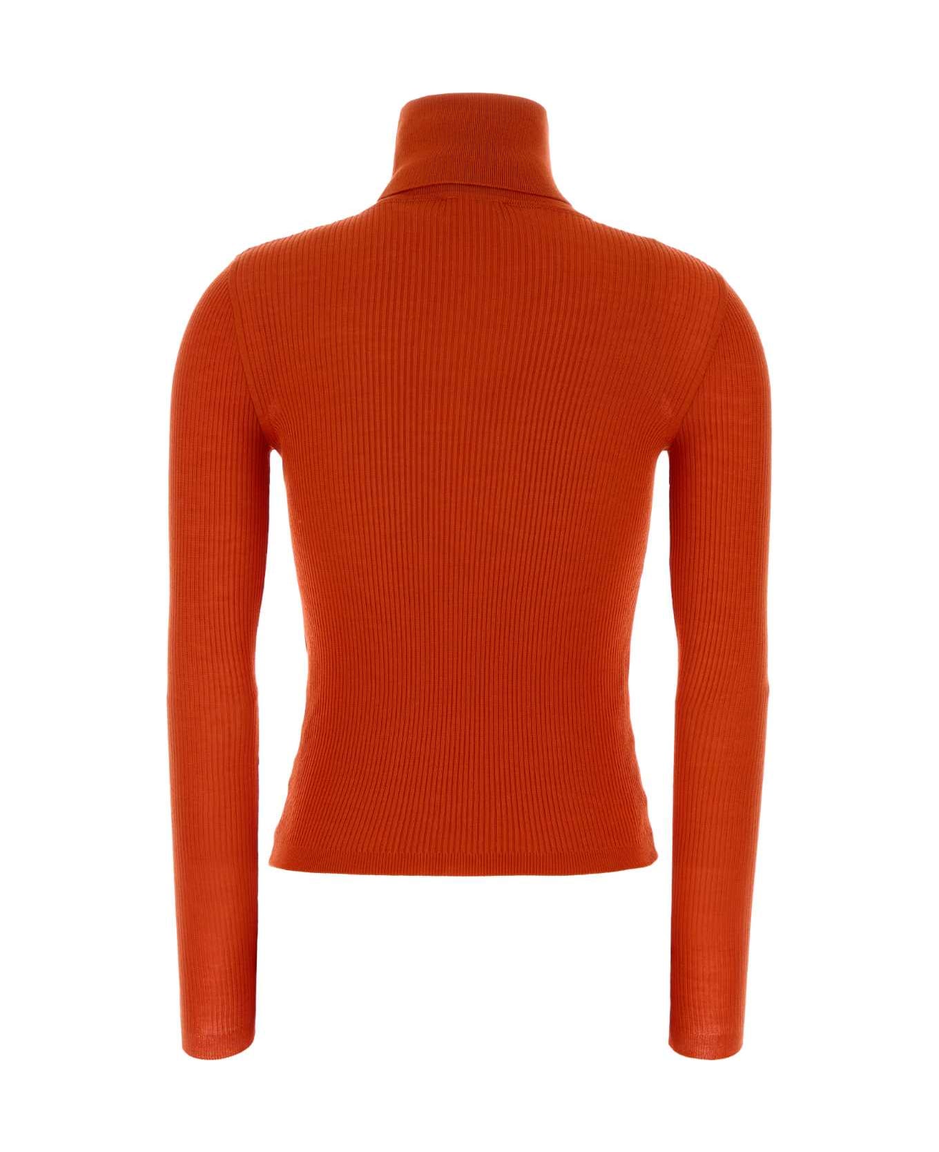 Saint Laurent Orange Cashmere Blend Sweater - ORANGE