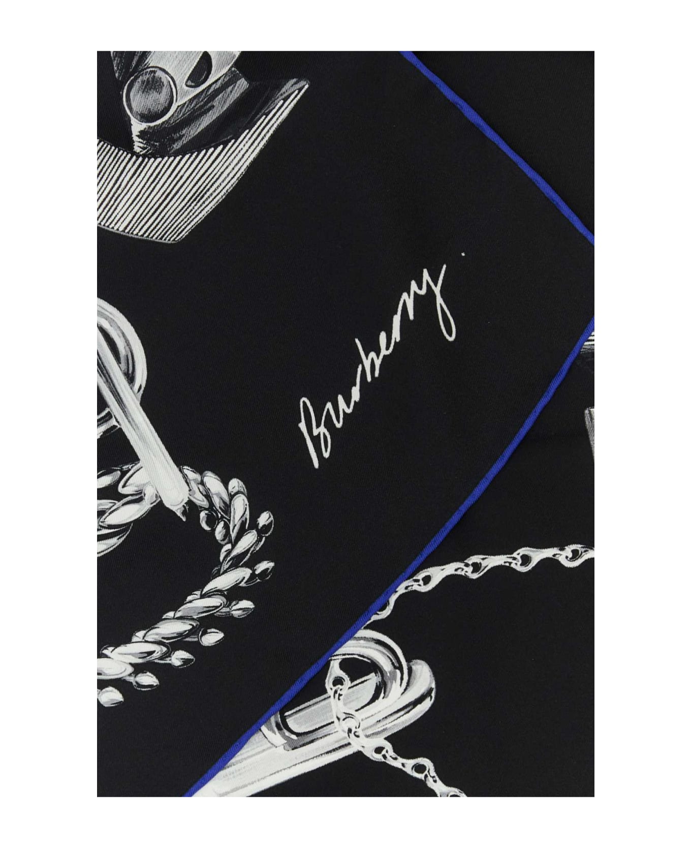Burberry Printed Silk Foulard - SILVER スカーフ＆ストール