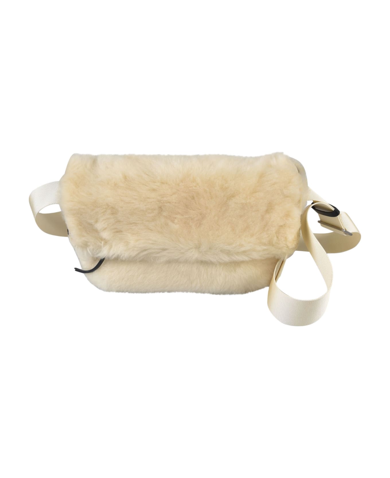 Jil Sander Fur Coated Shoulder Bag - EGGSHELL