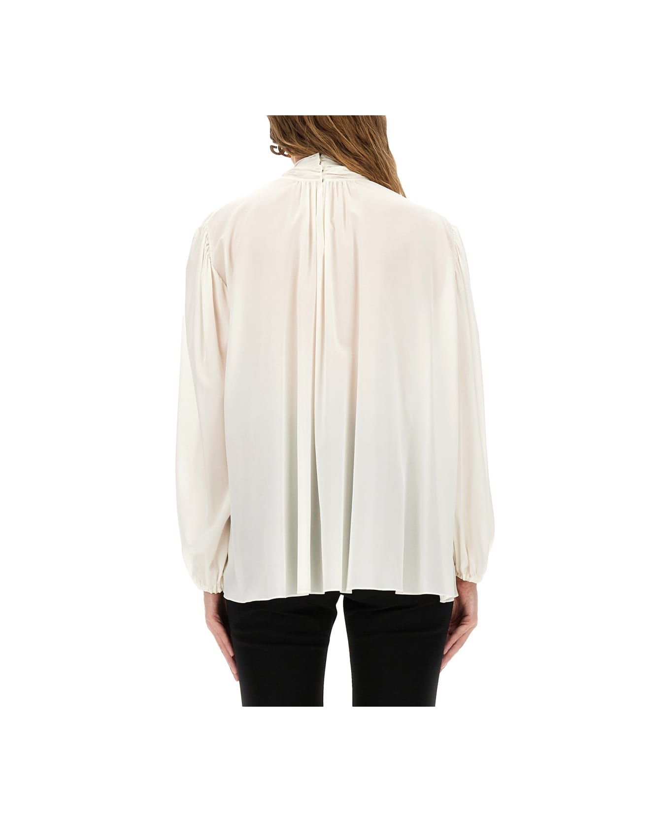 Dolce 
Gabbana Silk Shirt With Scarf - IVORY