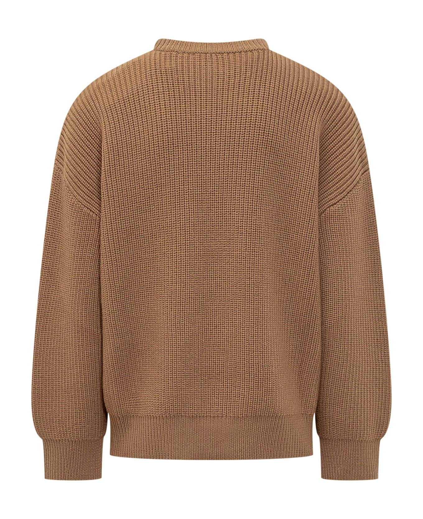 Marine Serre Sweater With Logo - CAMEL