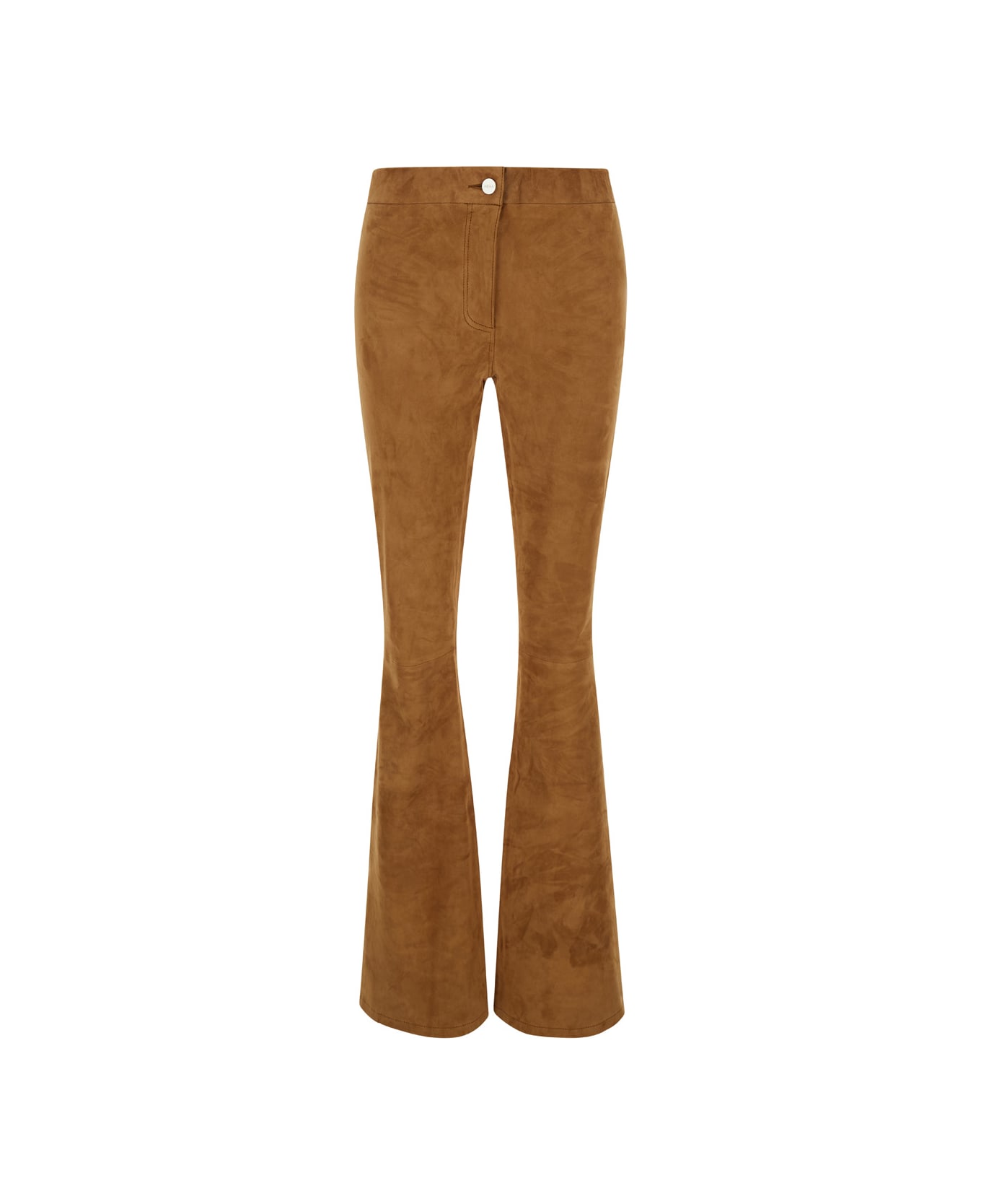 ARMA Black Flared Trousers In Suede Woman - Brown