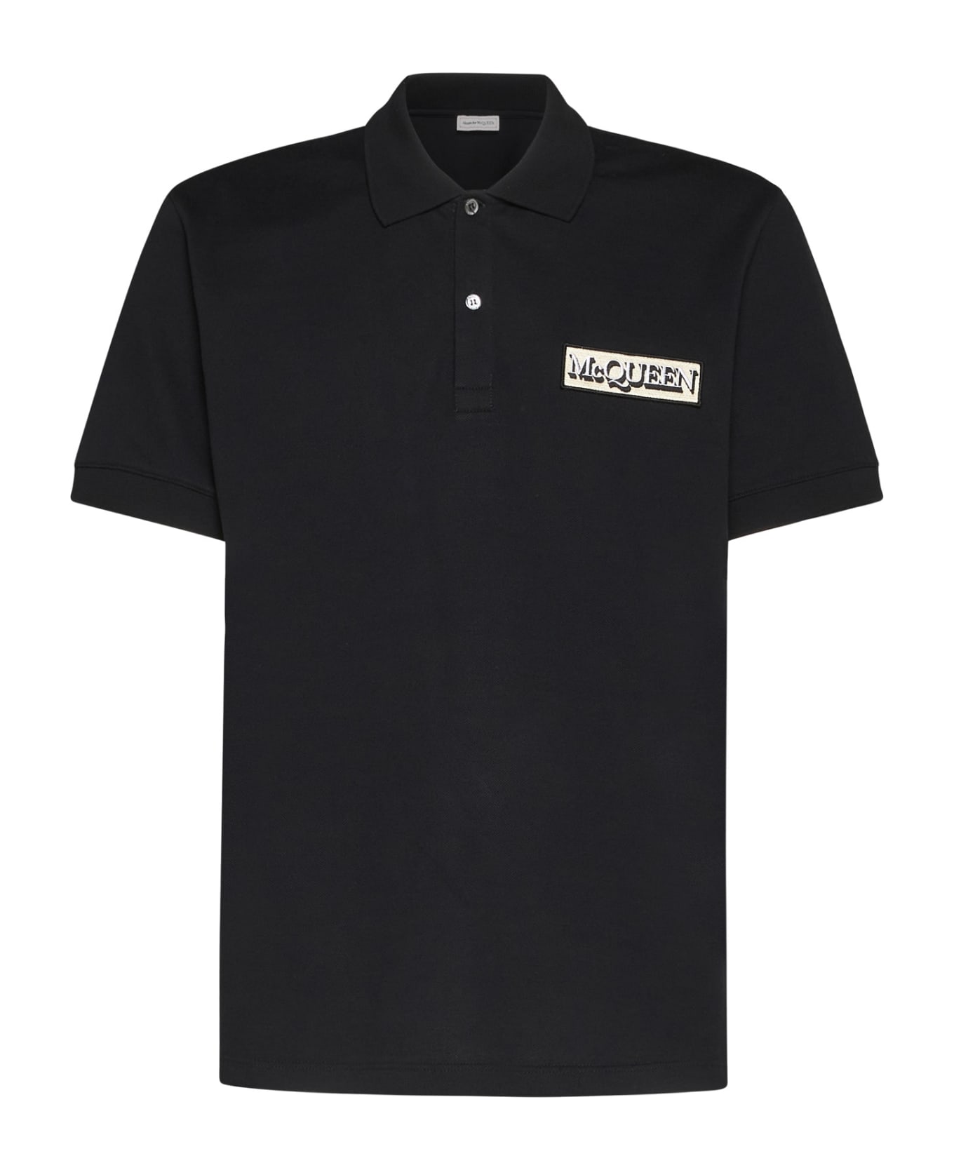 Alexander McQueen Embroidered Logo Polo Shirt - Black ポロシャツ