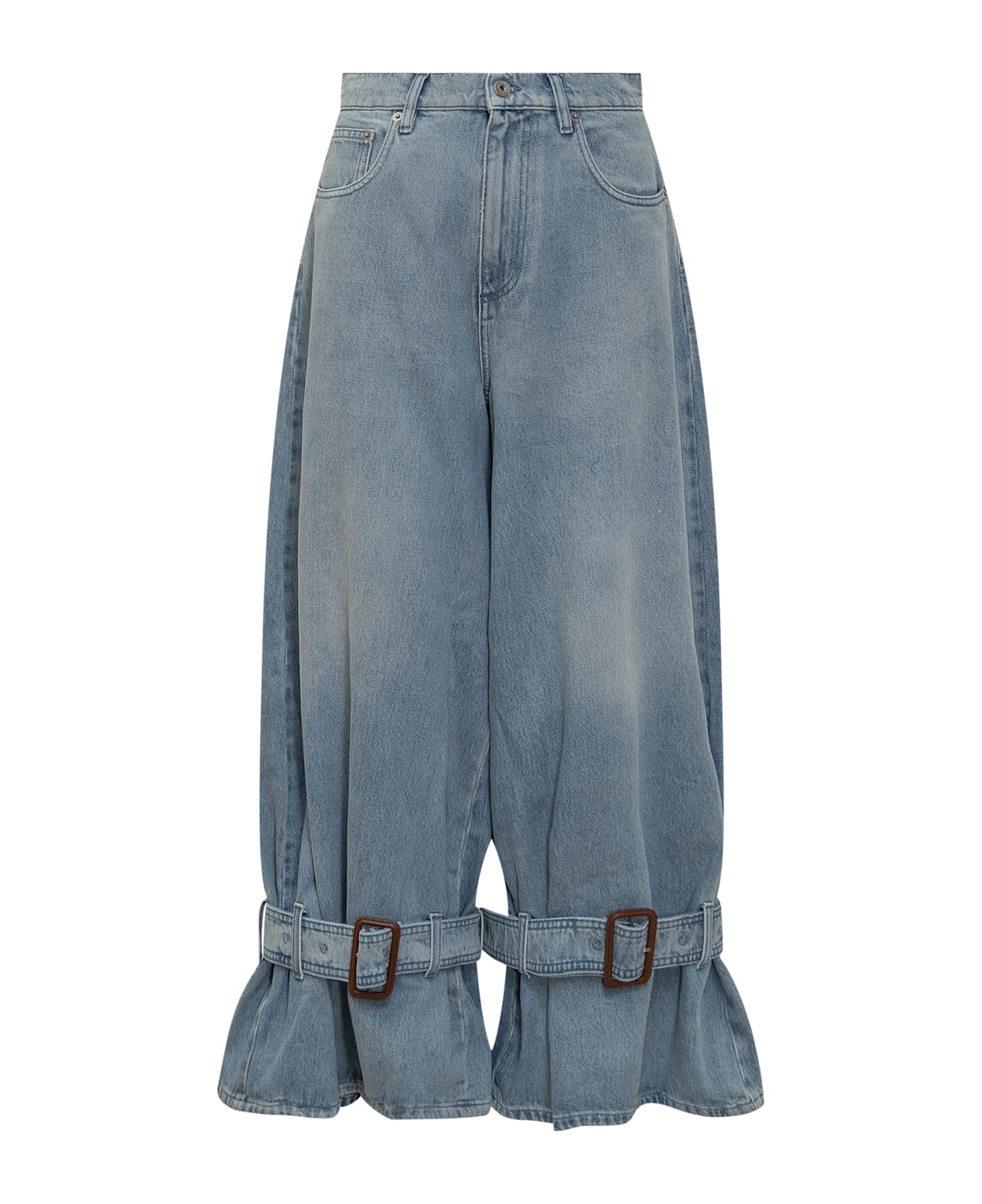 J.W. Anderson Baggy Jeans With Buckle - Light Blue