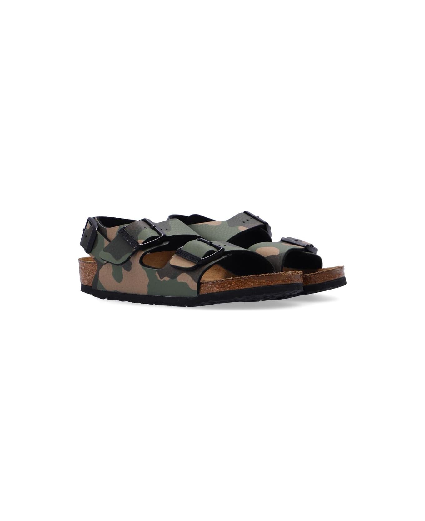 Birkenstock 'milano Kinder' Sandals - Soil Camouflage Green シューズ