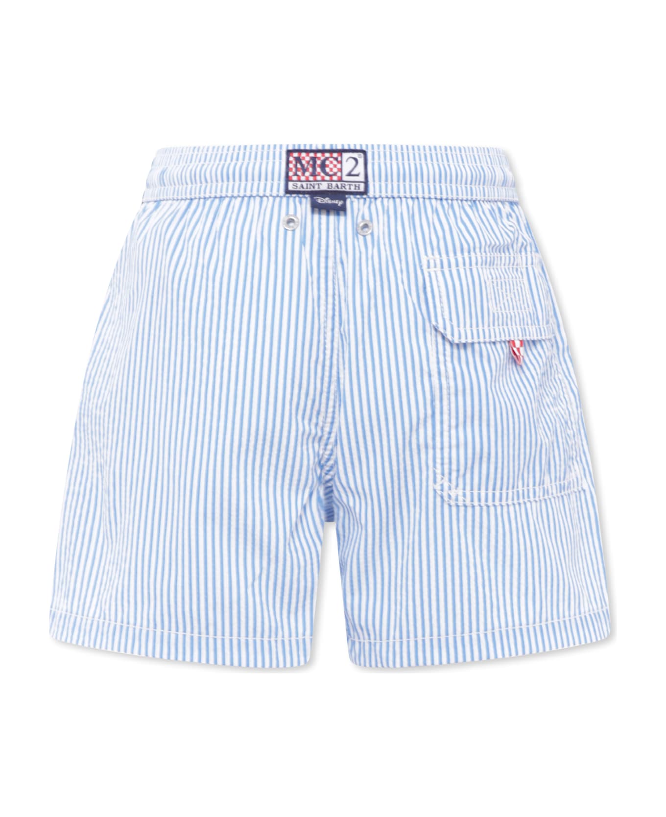 MC2 Saint Barth Light Blue Swim Shorts For Boy With Mickey Mouse - Light Blue