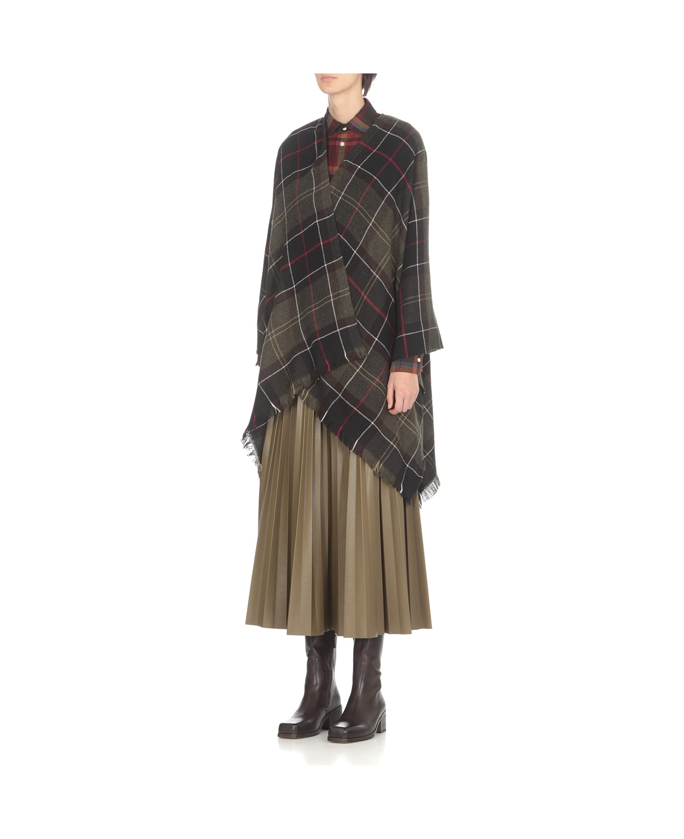 Barbour Staffin Tartan Cape - Green