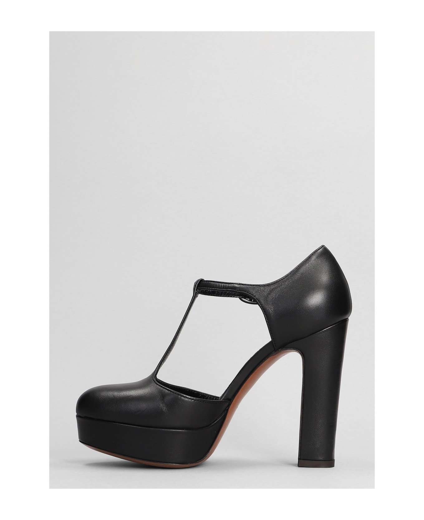 Relac Pumps In Black Leather - Antracite