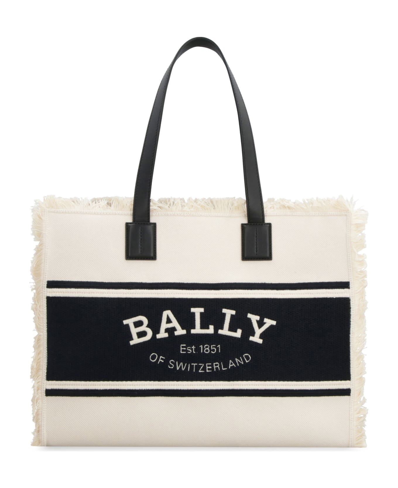 Bally Crystaliaew Canvas And Leather Shopping Bag - Ivory トートバッグ