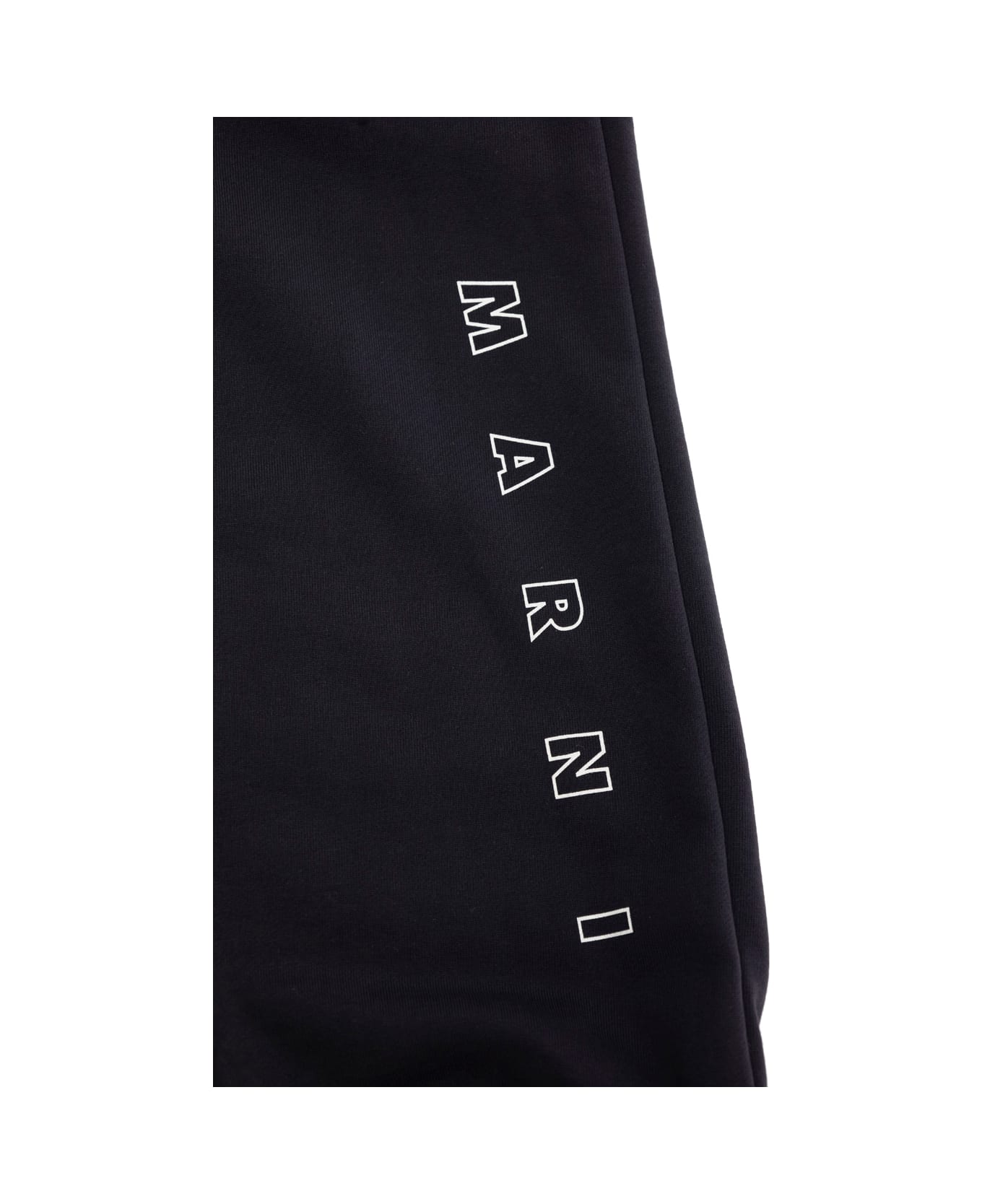 Marni Blue Pants With Logo On The Leg In Cotton Boy - Blu