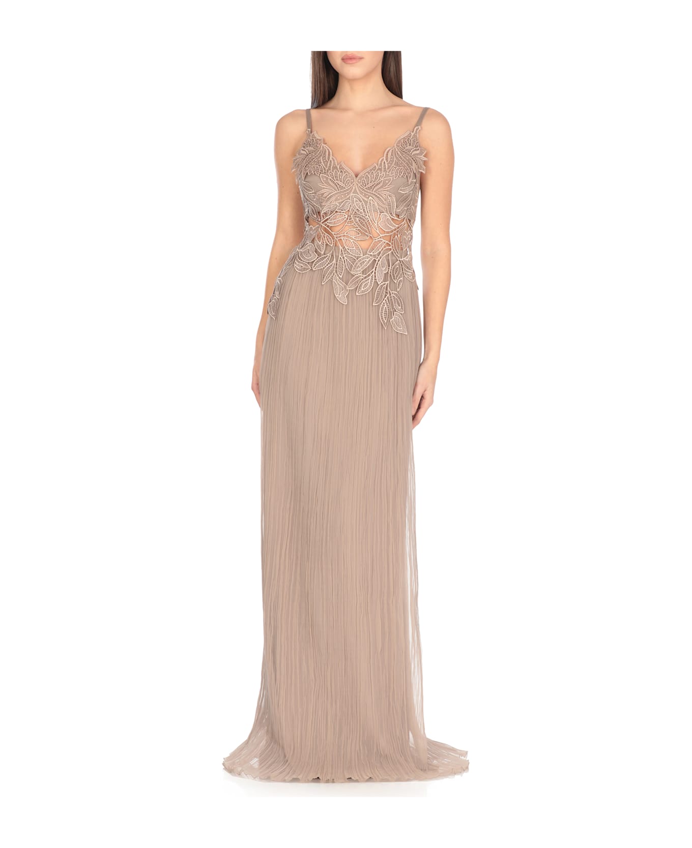 Alberta Ferretti Silk Skirt - Beige