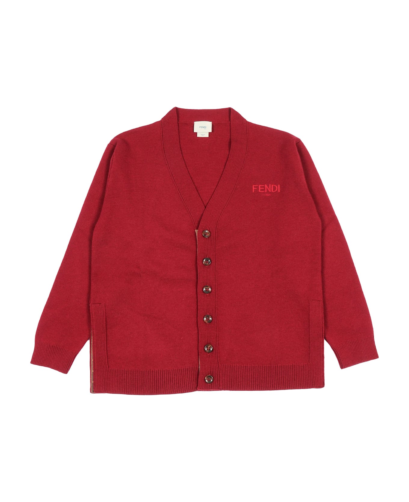 Fendi Wool Knitted Cardigan - RED
