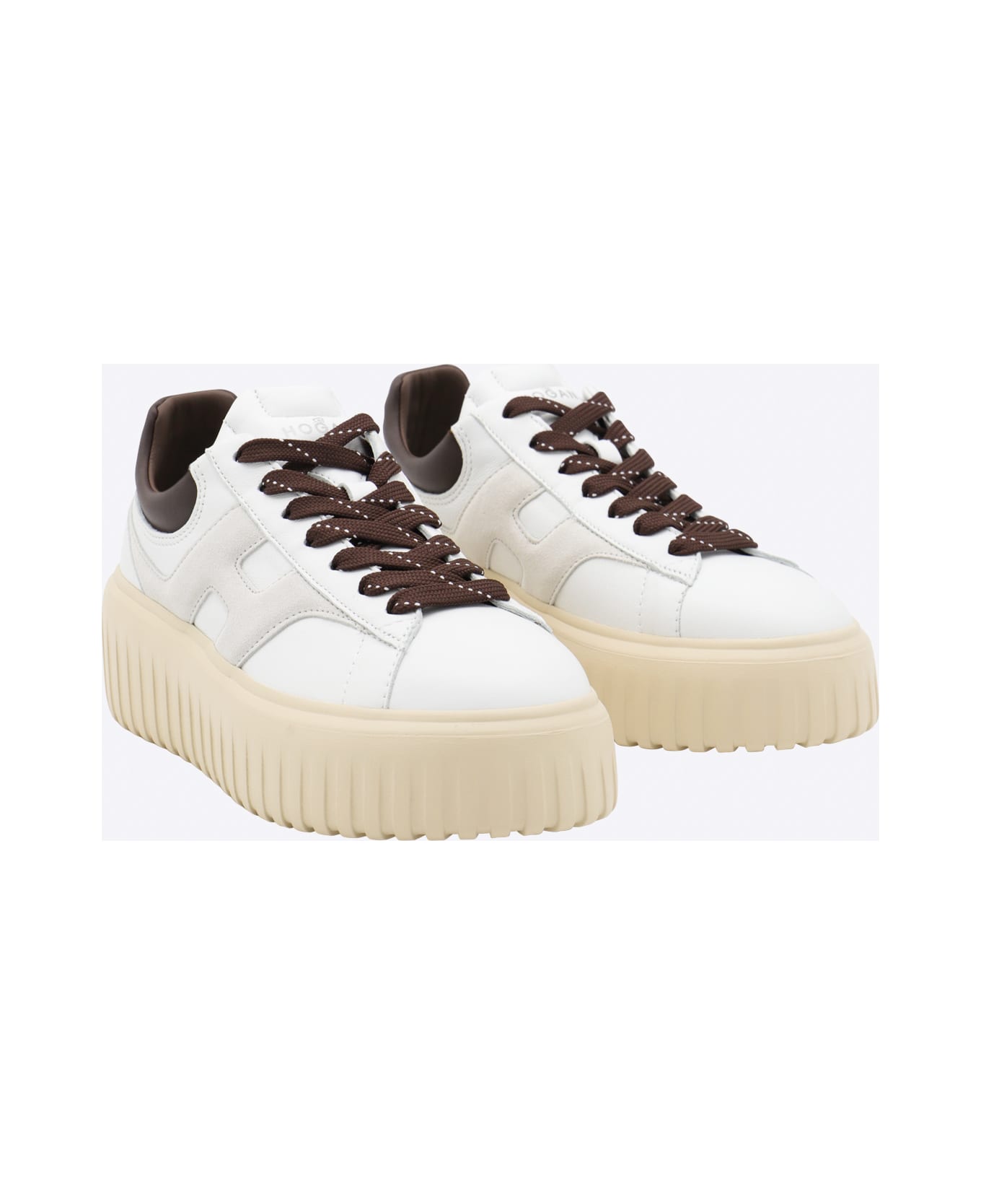 Hogan White And Cream Leather Sneakers - White