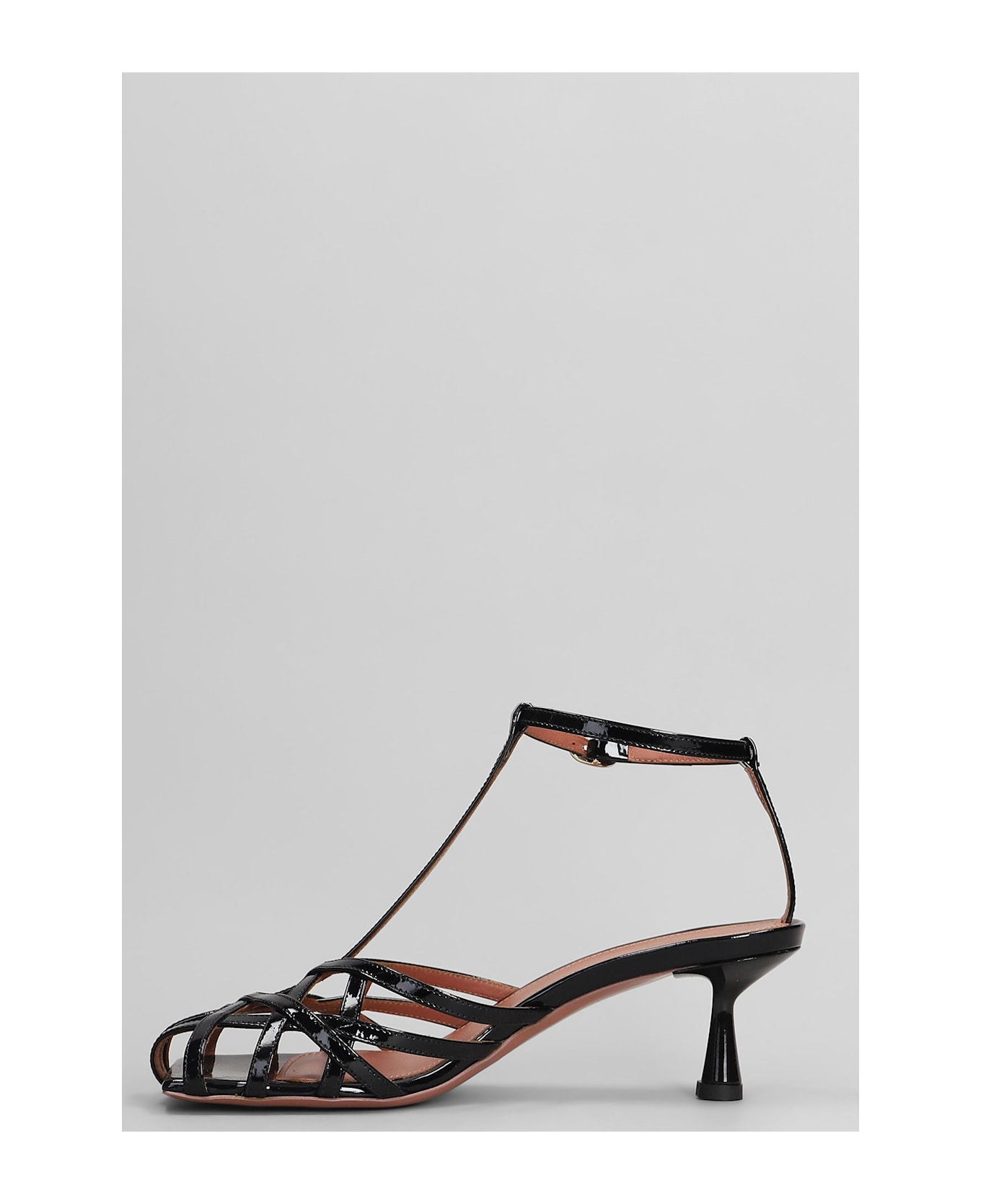 Aldo Castagna Manila Sandals In Black Patent Leather - black