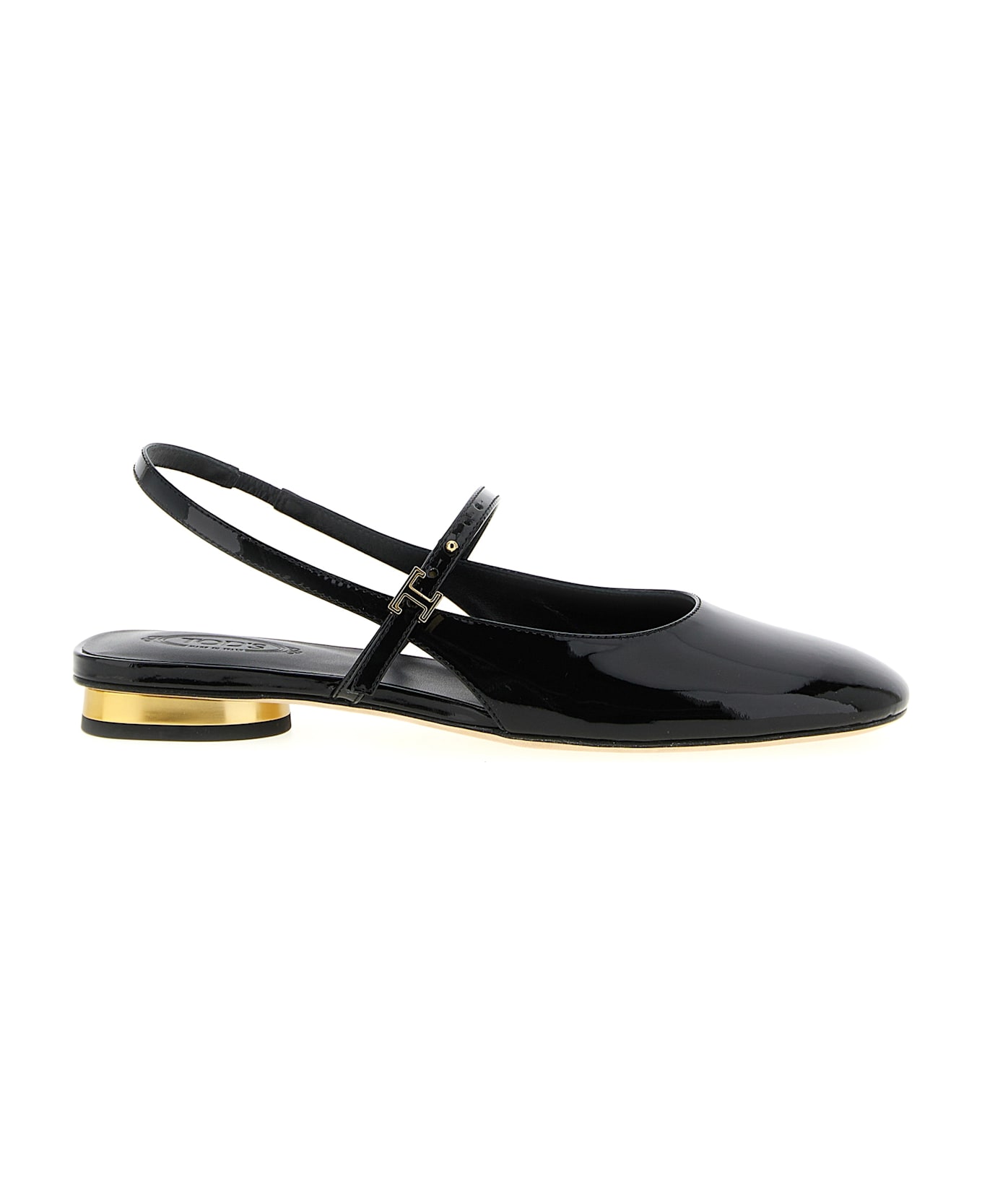 Tod's 'mary Jane' Patent Ballet Flats - Black  
