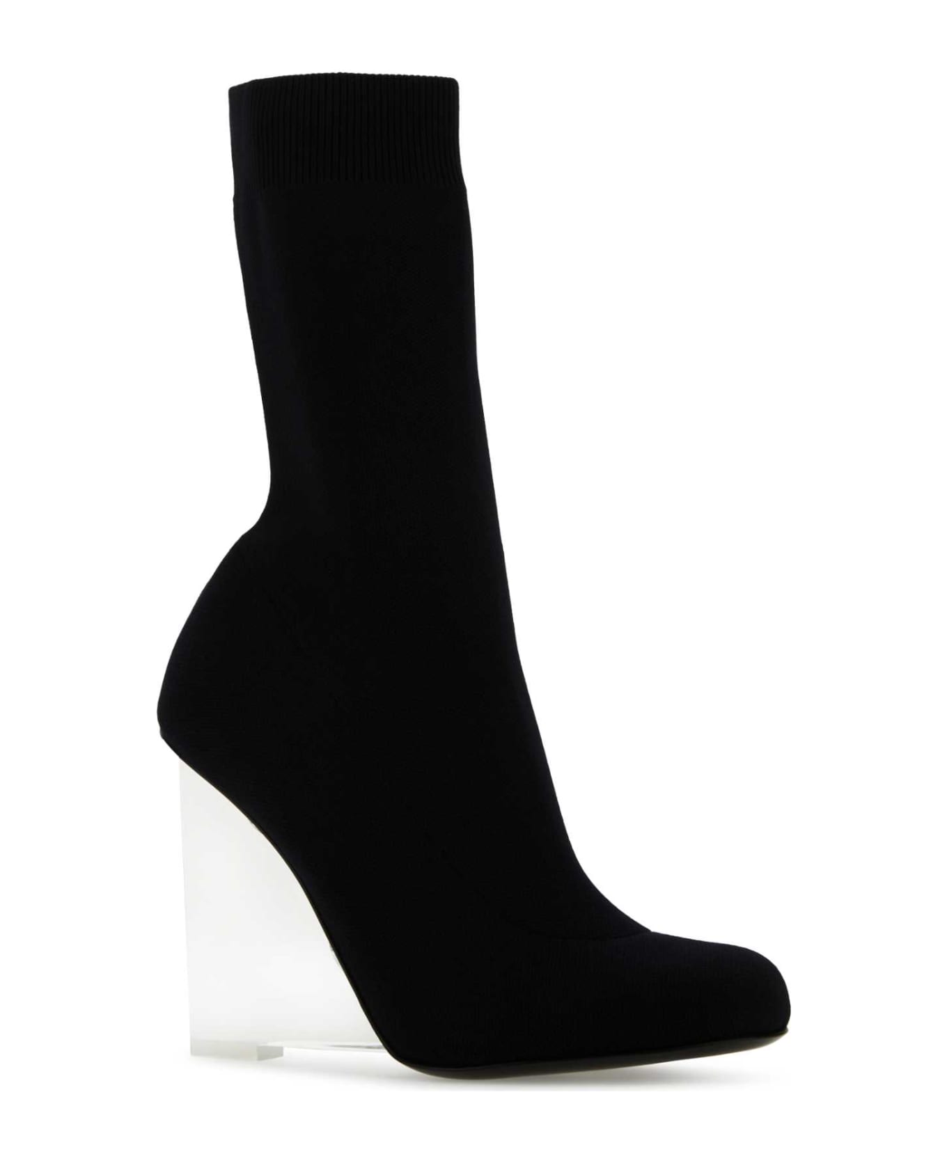 Alexander McQueen Black Stretch Nylon Shard Ankle Boots - Black