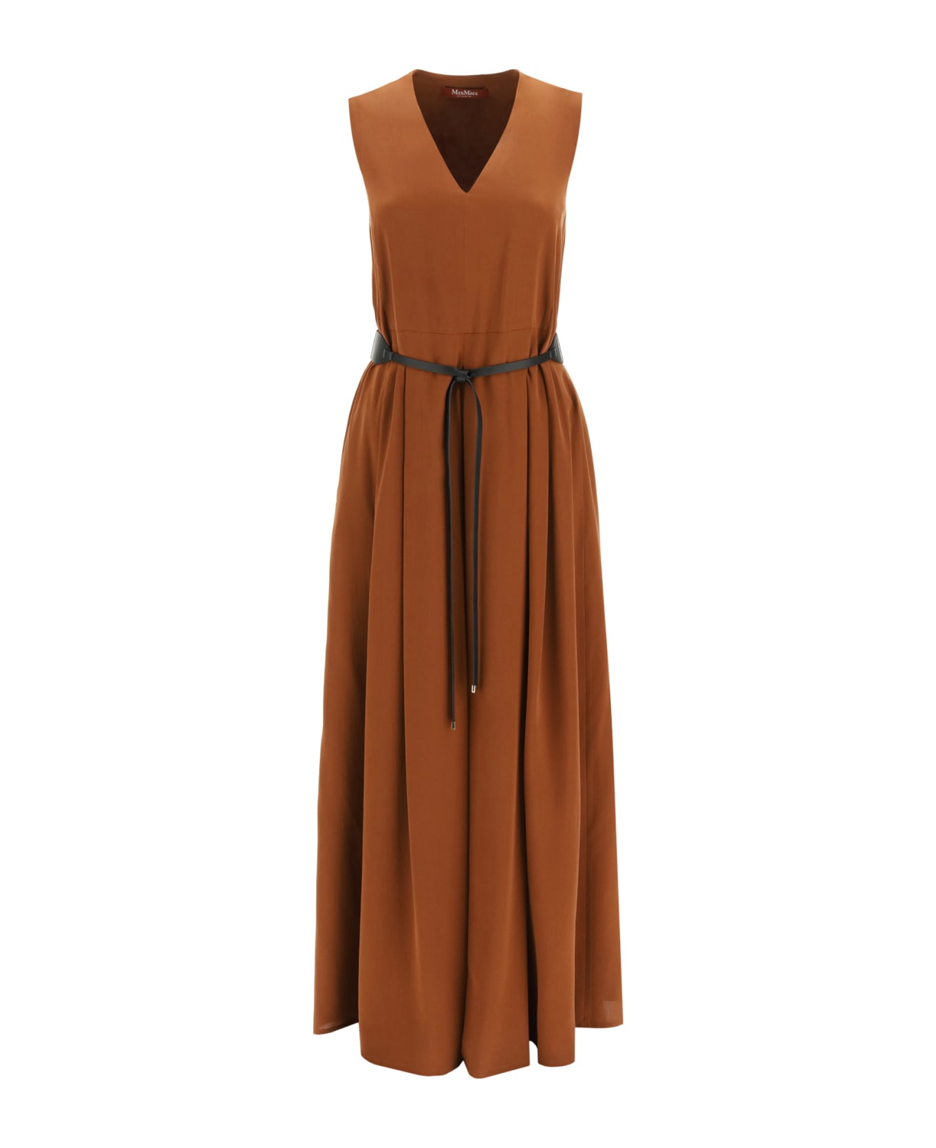 Max Mara Studio Balzac Long Silk Dress - TABACCO (Brown)