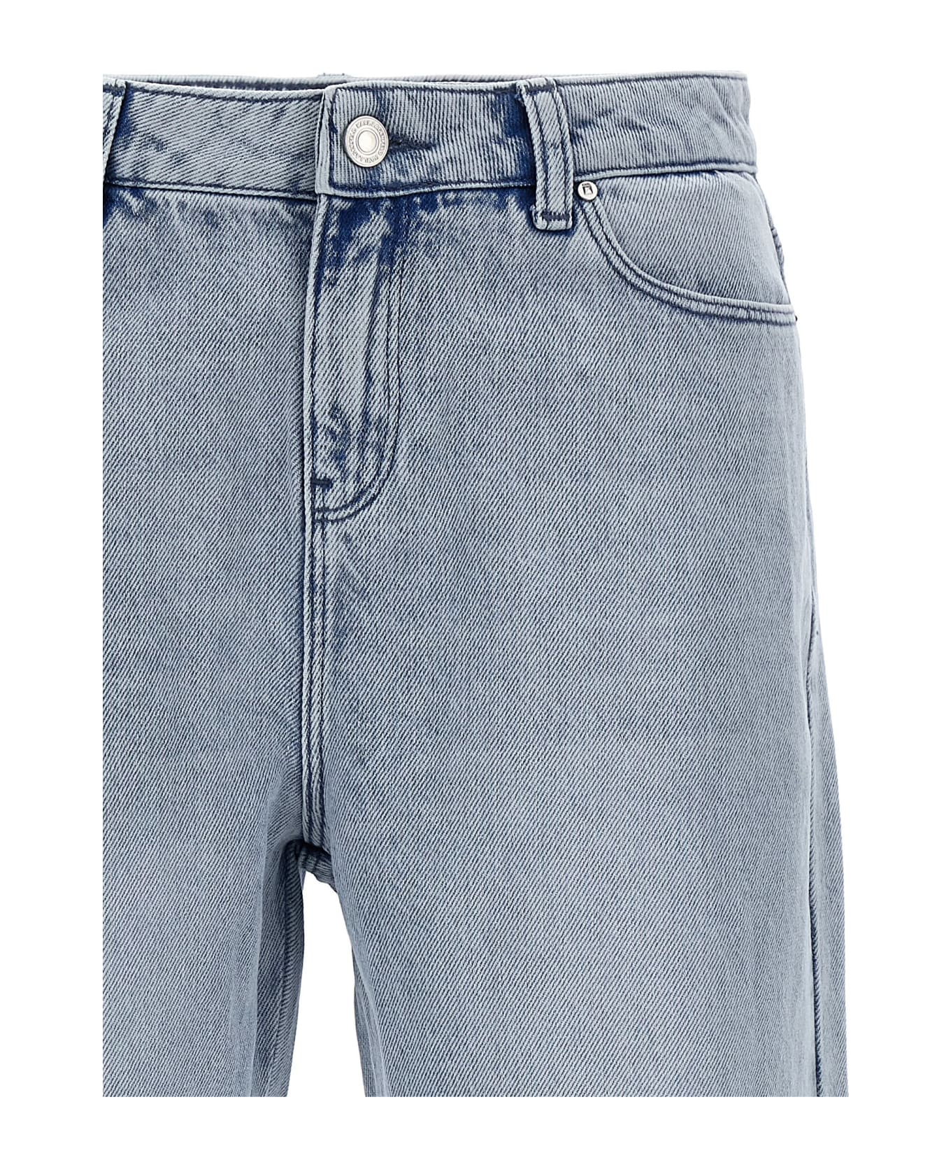 Karl Lagerfeld Rhinestone Fringed Jeans - Light Blue デニム