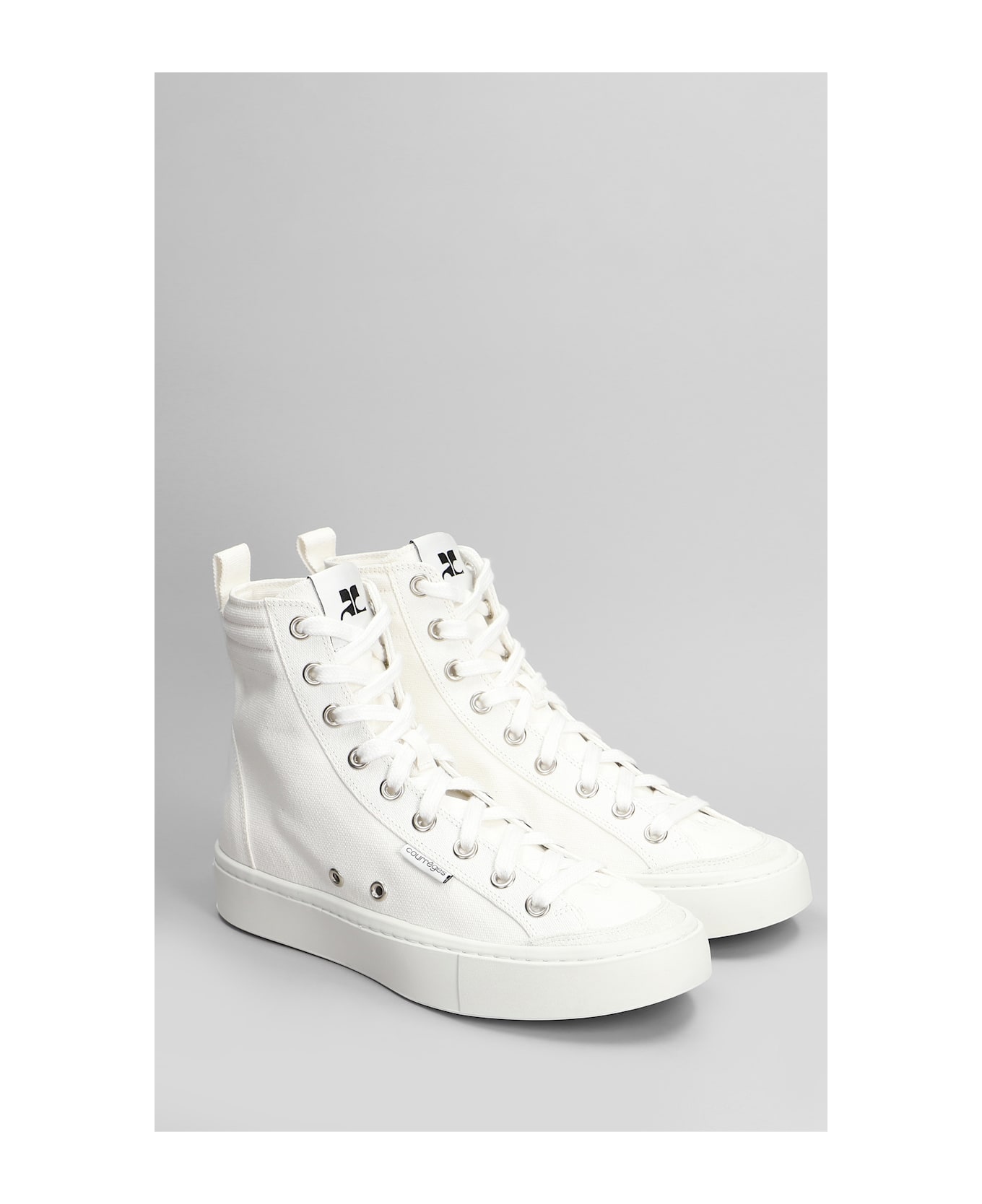 Courrèges Sneakers In White Fabric - white