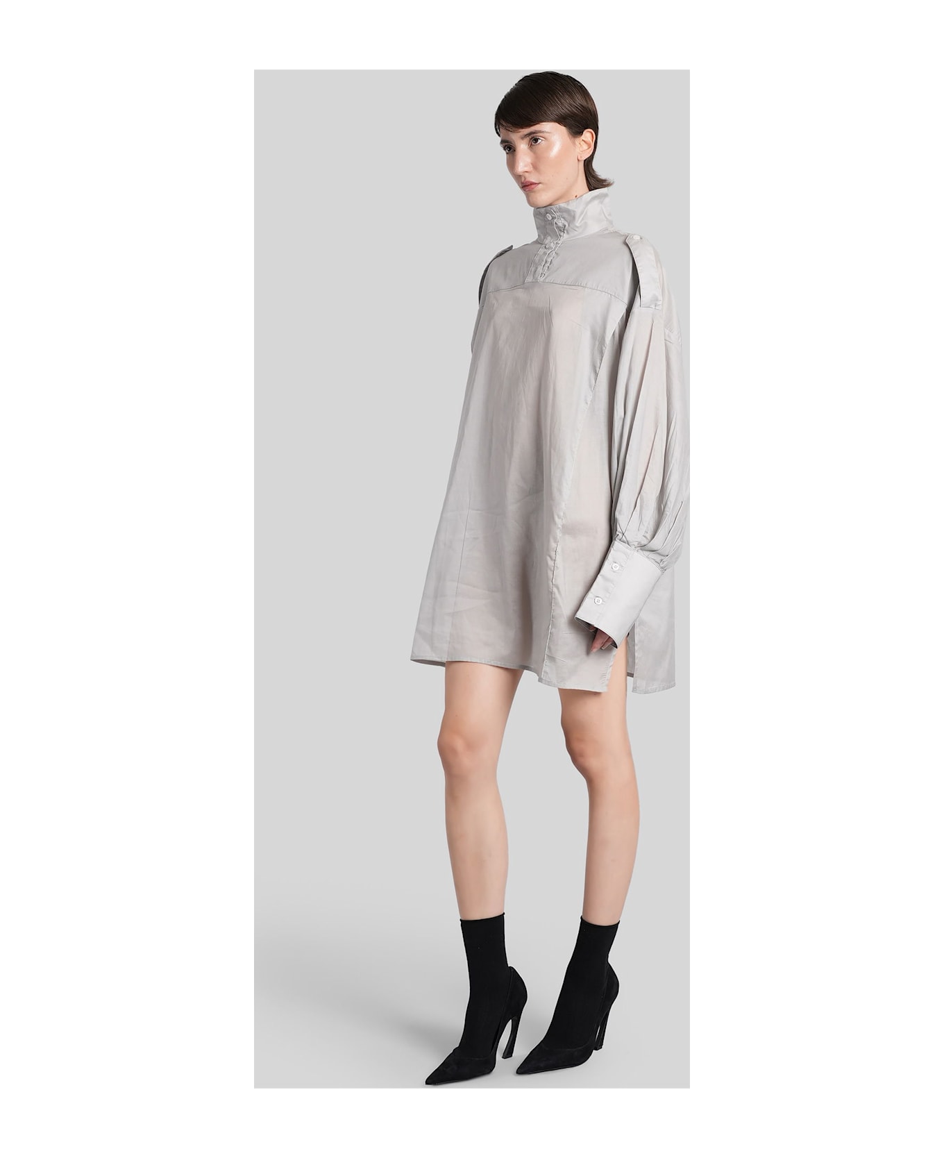 TheLatest Ciara Shirt In Grey Cotton - grey