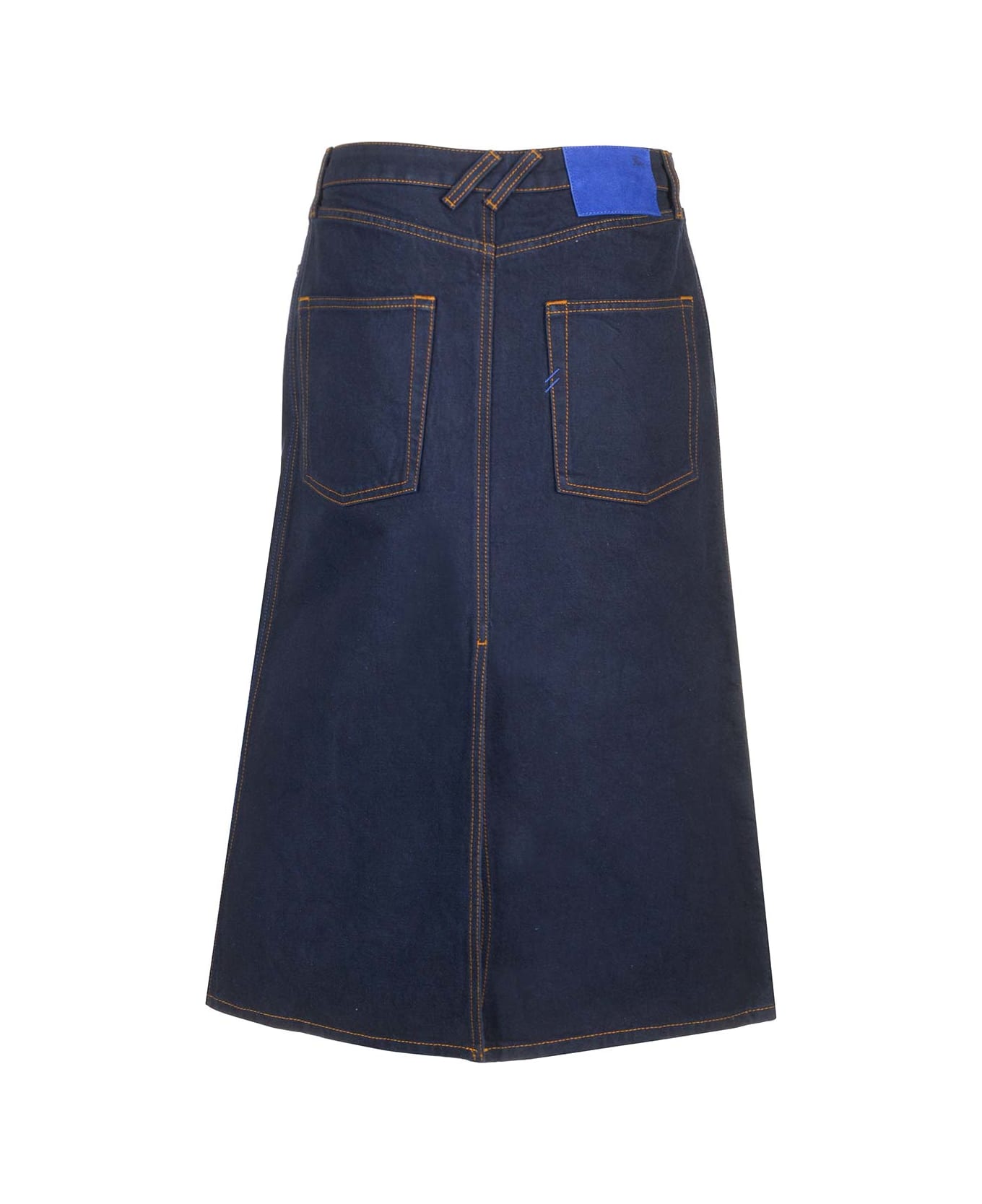 Burberry Denim Midi Skirt - Blue