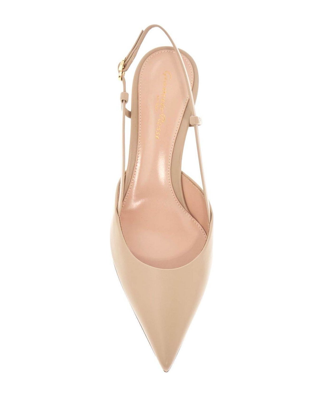 Gianvito Rossi Ascent Pointed-toe Slingback Pumps - Beige
