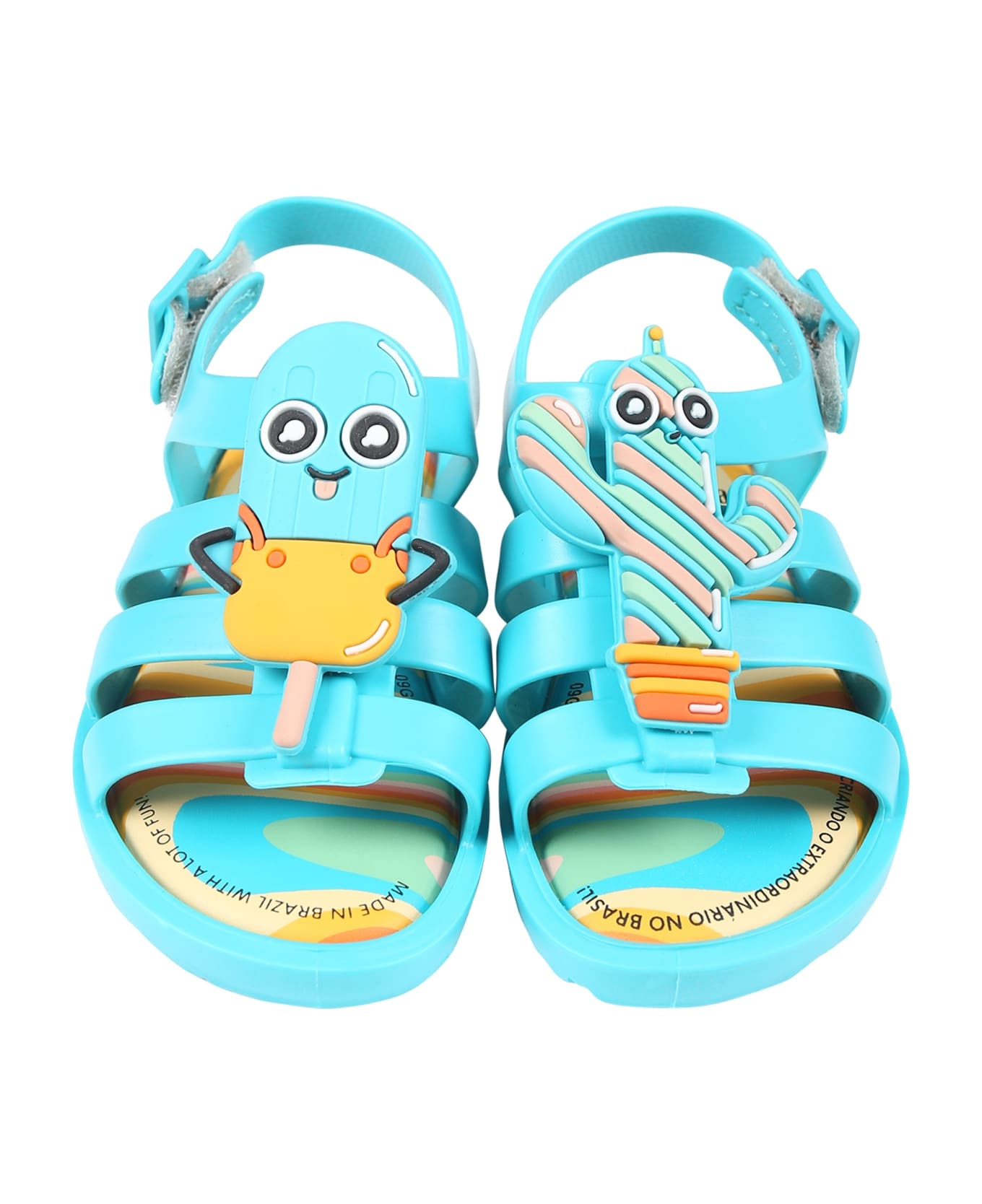 Melissa Light Blue Sandals For Kids With Cactus And Popsicle - Light Blue