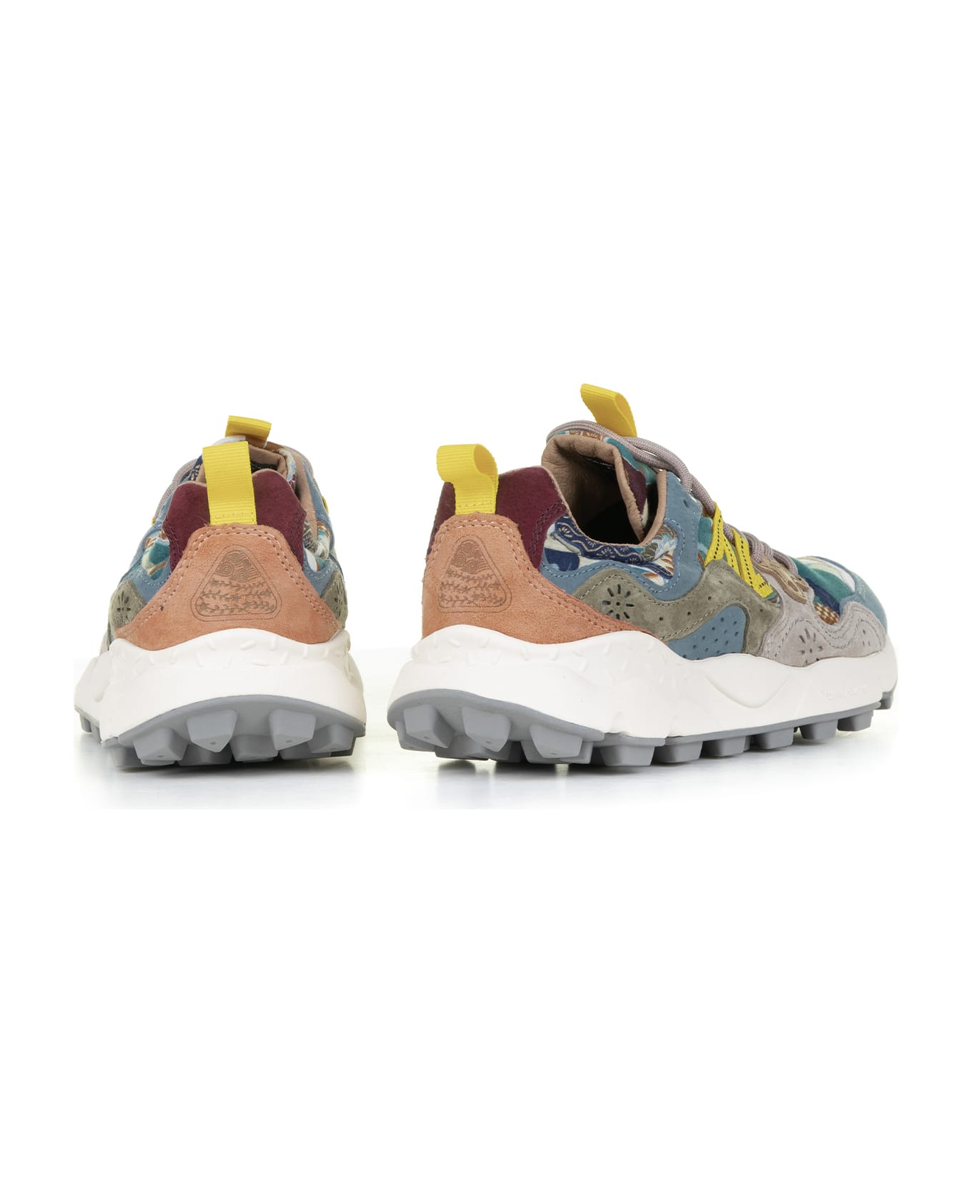 Flower Mountain Blue Yamano Sneakers In Suede And Nylon - TAUPE AZURE