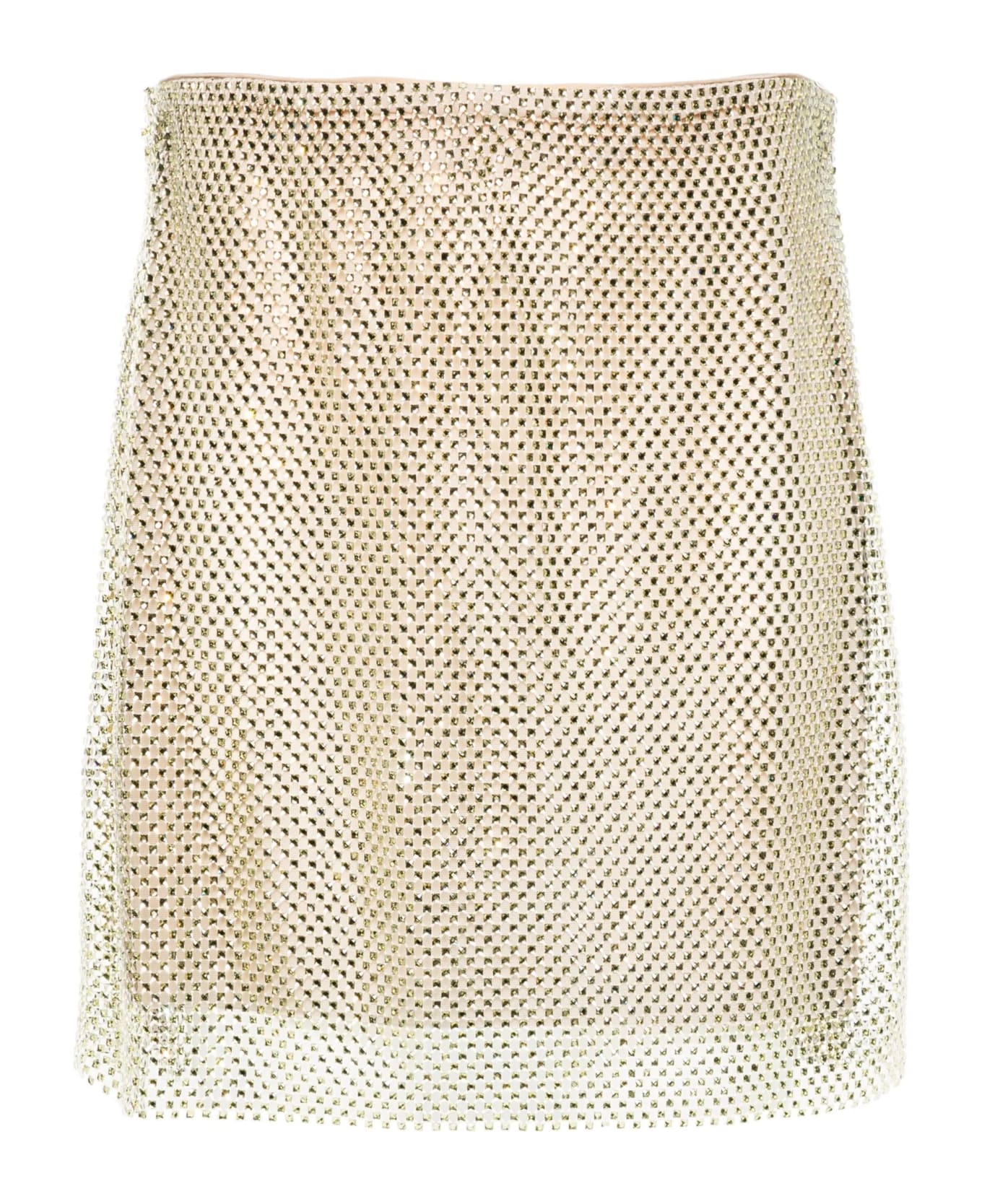 Philosophy di Lorenzo Serafini Gold All-over Crystal Embellishment Skirt - Golden