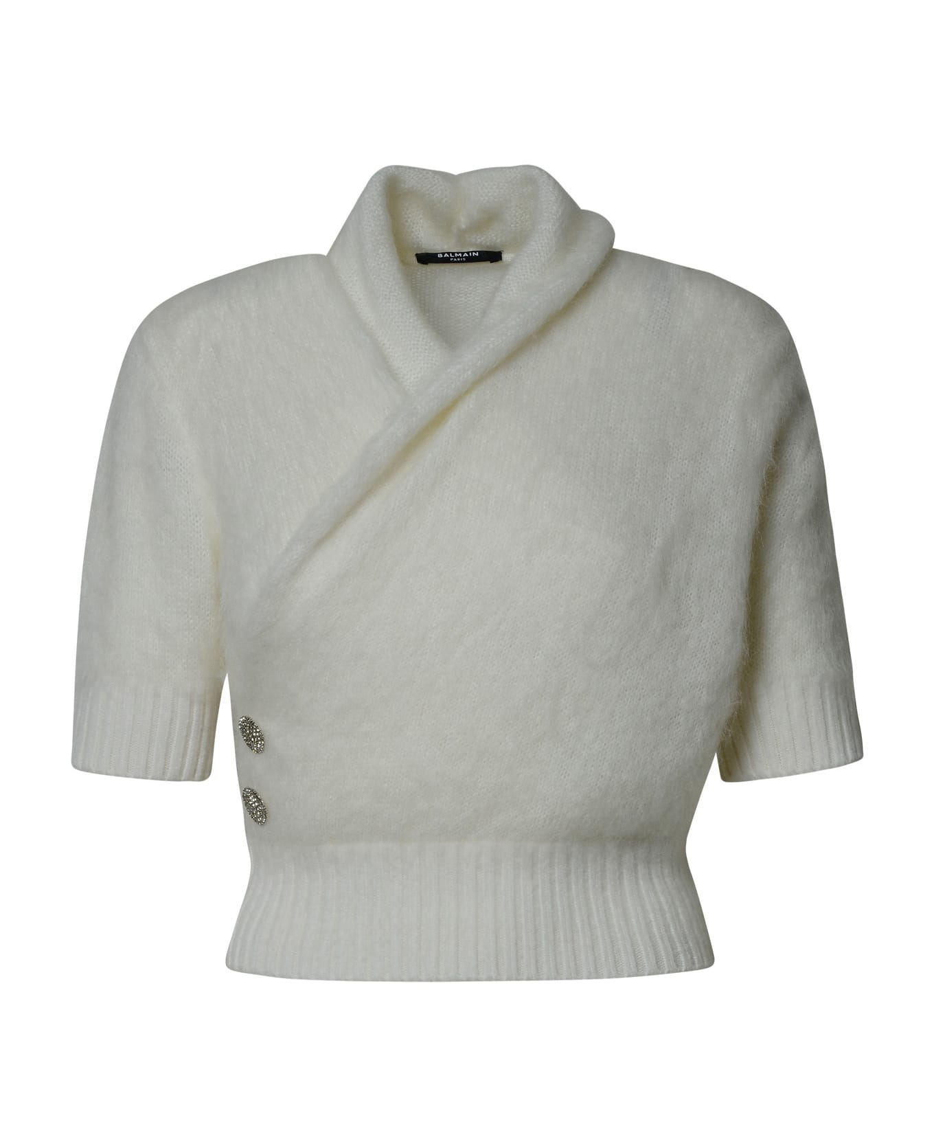 Balmain Virgin Wool Blend Sweater - White ニットウェア