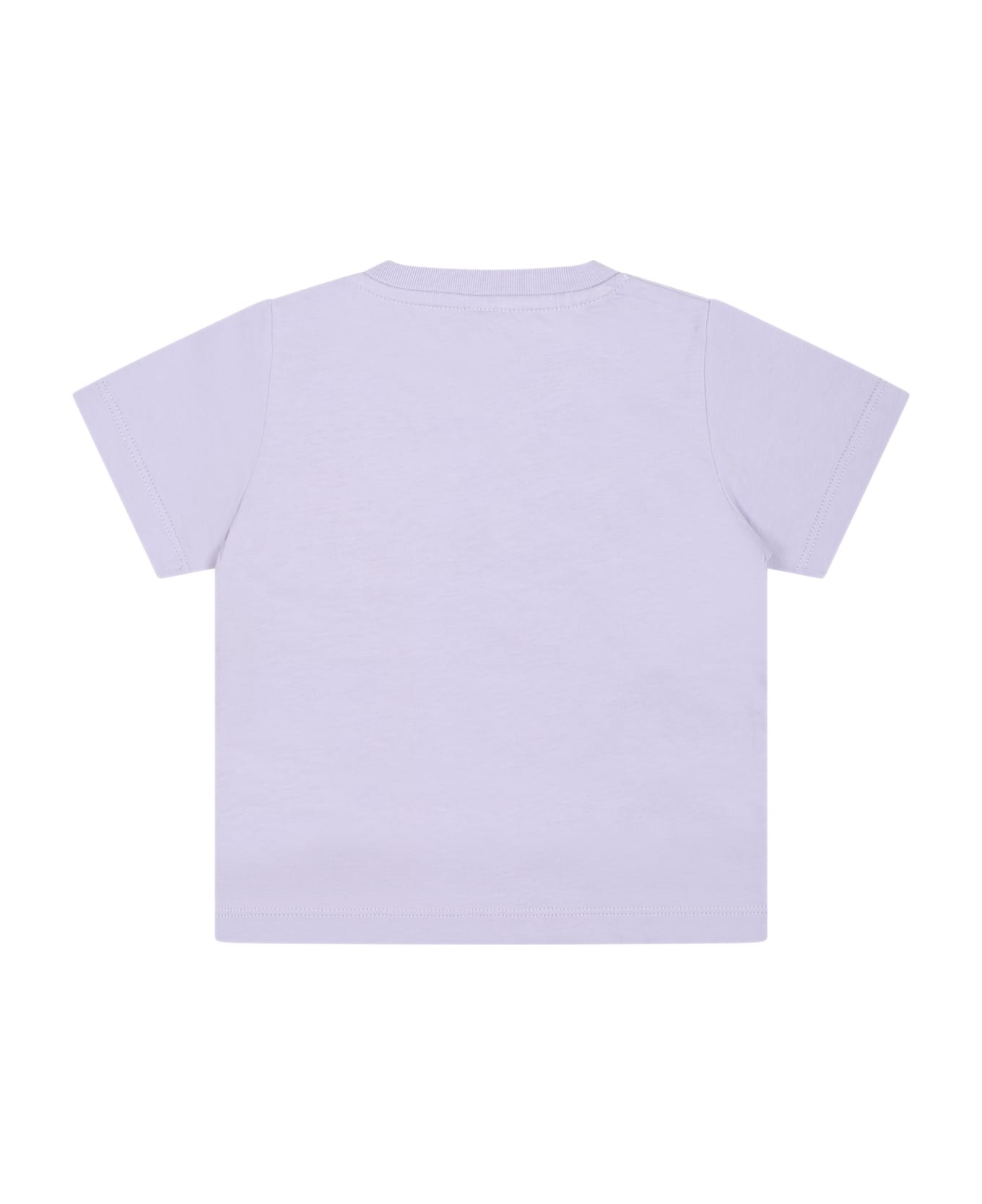 Stella McCartney Kids Purple T-shirt For Baby Girl With Little Animal - Violet Tシャツ＆ポロシャツ