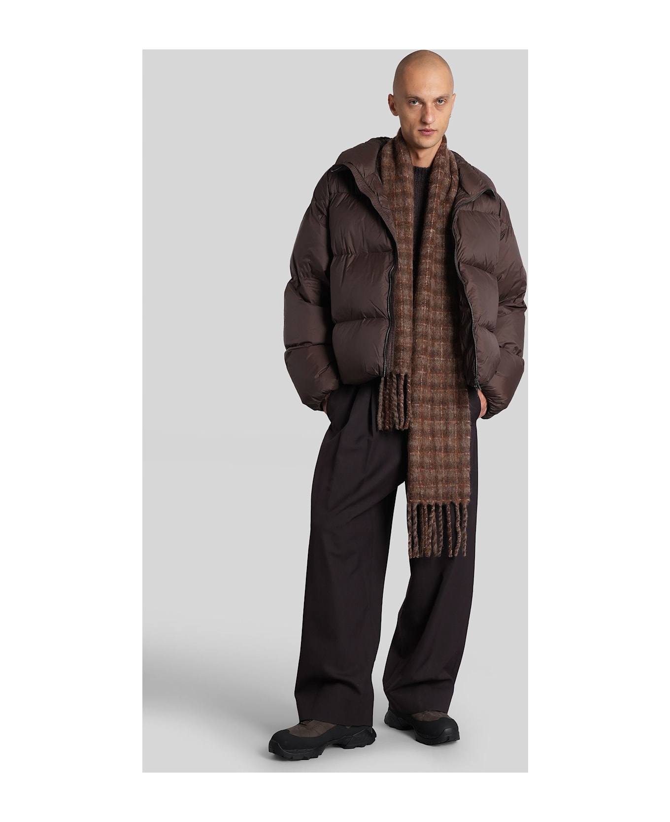 Studio Nicholson Massey Snm-1380 Puffer In Brown Nylon - brown