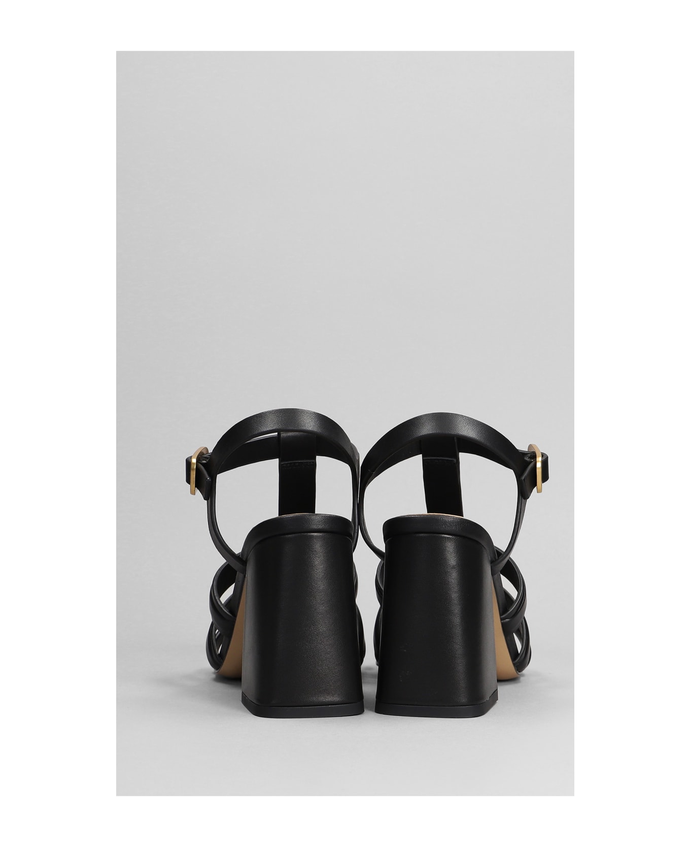 Lola Cruz Gaia 90 Sandals In Black Leather - black サンダル