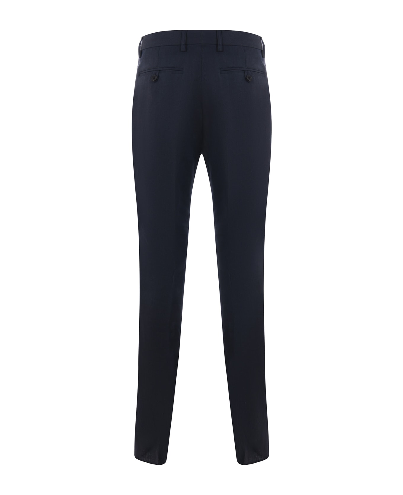 Etro Linen Pleat-front Trousers - Blu scuro