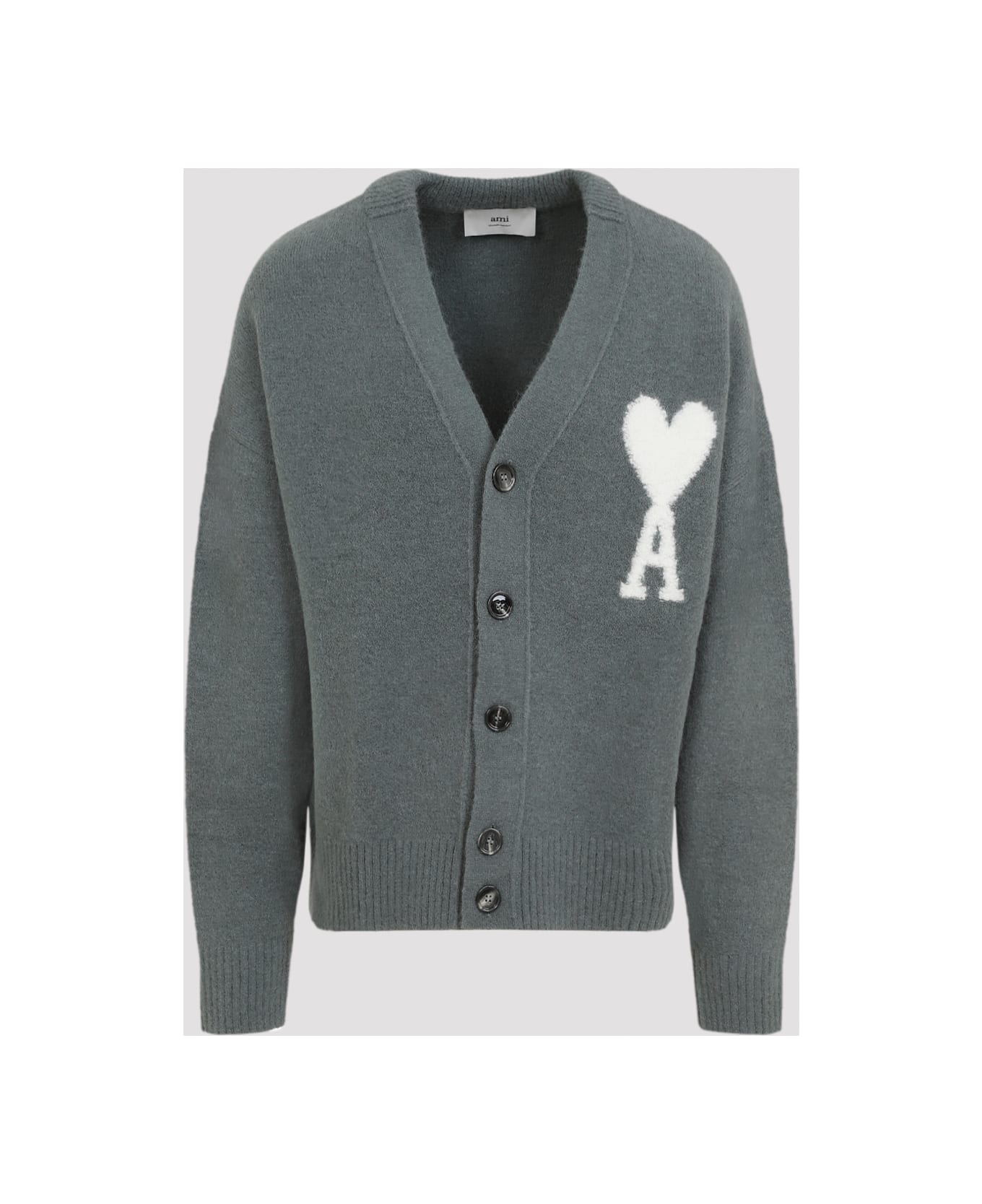 Ami Alexandre Mattiussi Boxy Off White Adc Cardigan - Antique Clay