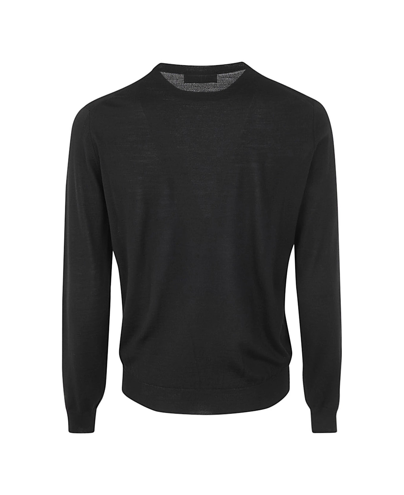Filippo De Laurentiis Royal Merino Long Sleeves Crew Neck Sweater - Black