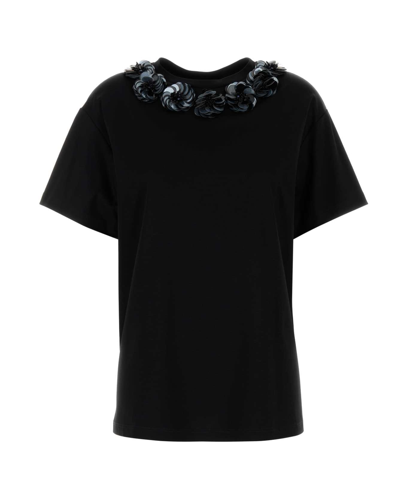 Max Mara Studio Black Jersey Gennaio T-shirt - NERO