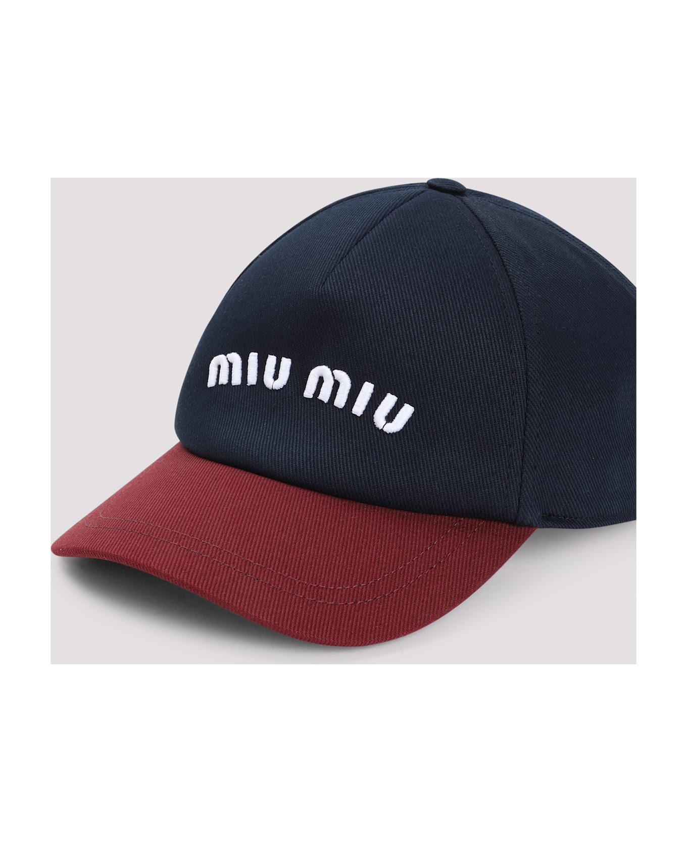 Miu Miu Cotton Hat - L Blu Bordeaux