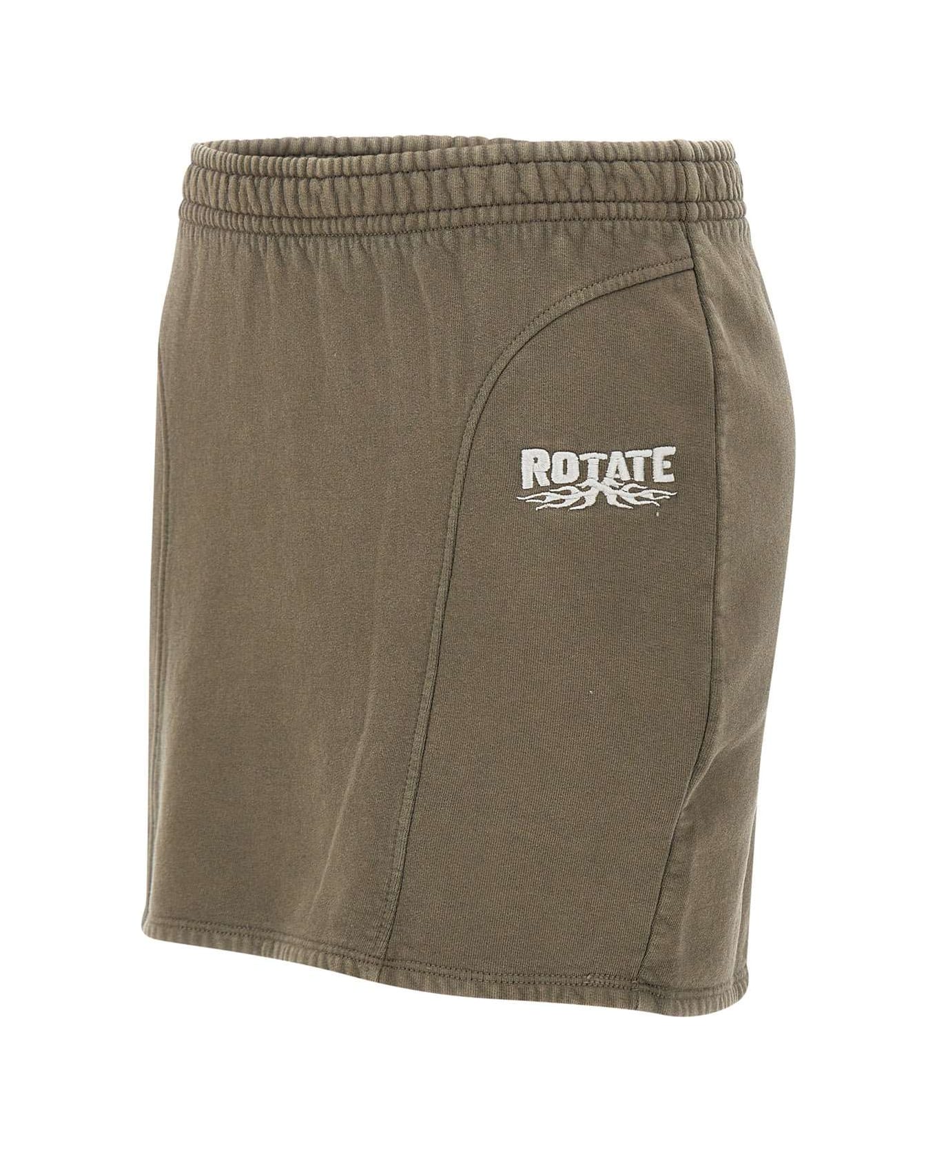 Rotate by Birger Christensen "enzyme" Cotton Mini Skirt - GREEN スカート